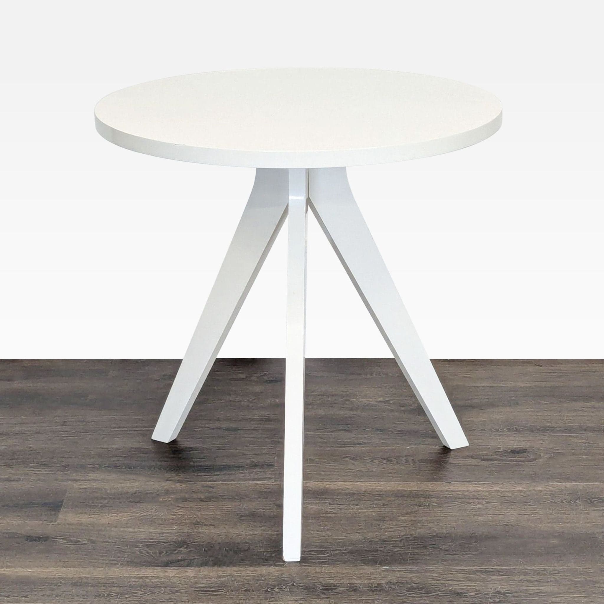 West Elm Tripod Dining Table in White Lacquer - Thumbnail 2