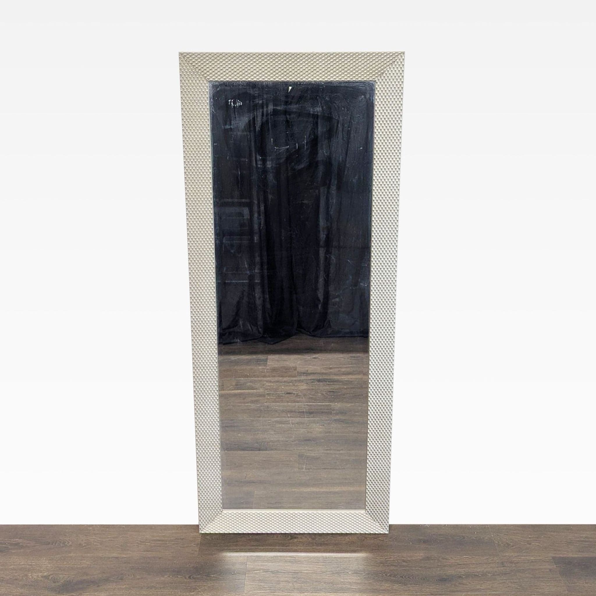 Wood Textured Frame Floor Mirror - Image 1