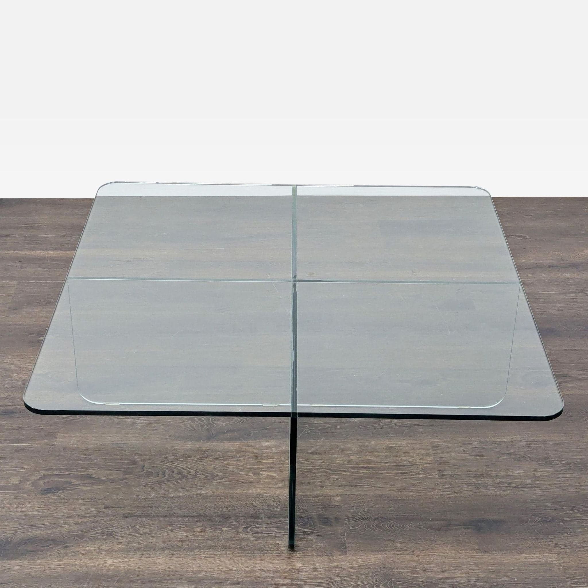 EQ3 Verre Square Glass Coffee Table - Thumbnail 6