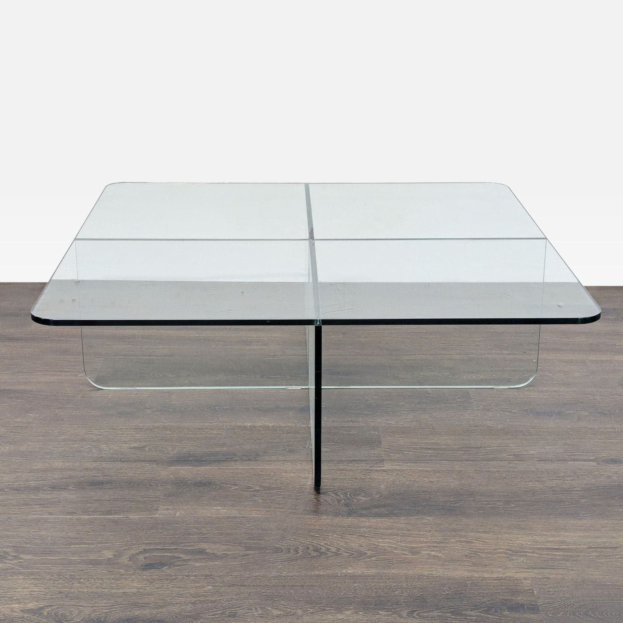 EQ3 Verre Square Glass Coffee Table - Thumbnail 5