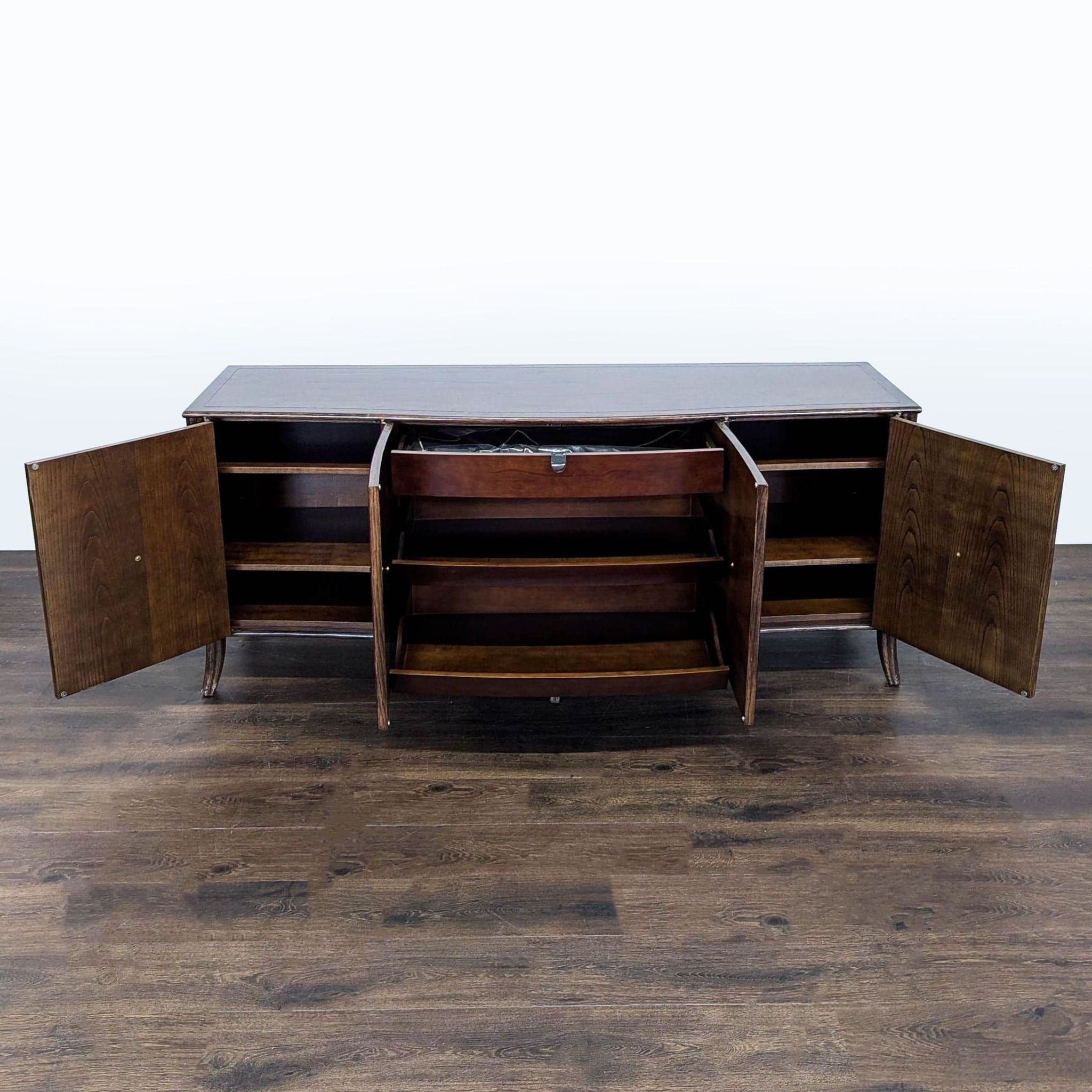 Modern Barbara Barry for Baker / McGuire Rattan, Oak & Raffia Sideboard Buffet - Thumbnail 2