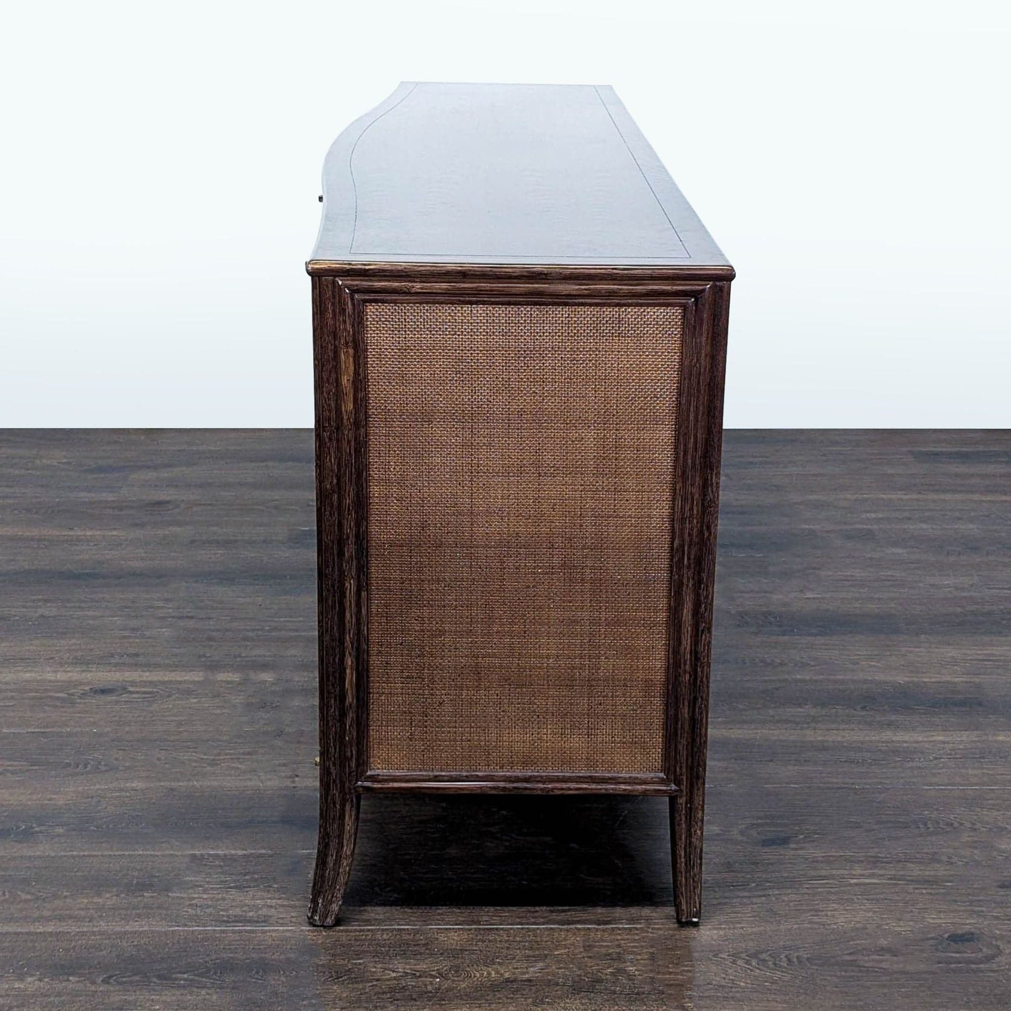 Modern Barbara Barry for Baker / McGuire Rattan, Oak & Raffia Sideboard Buffet - Thumbnail 6