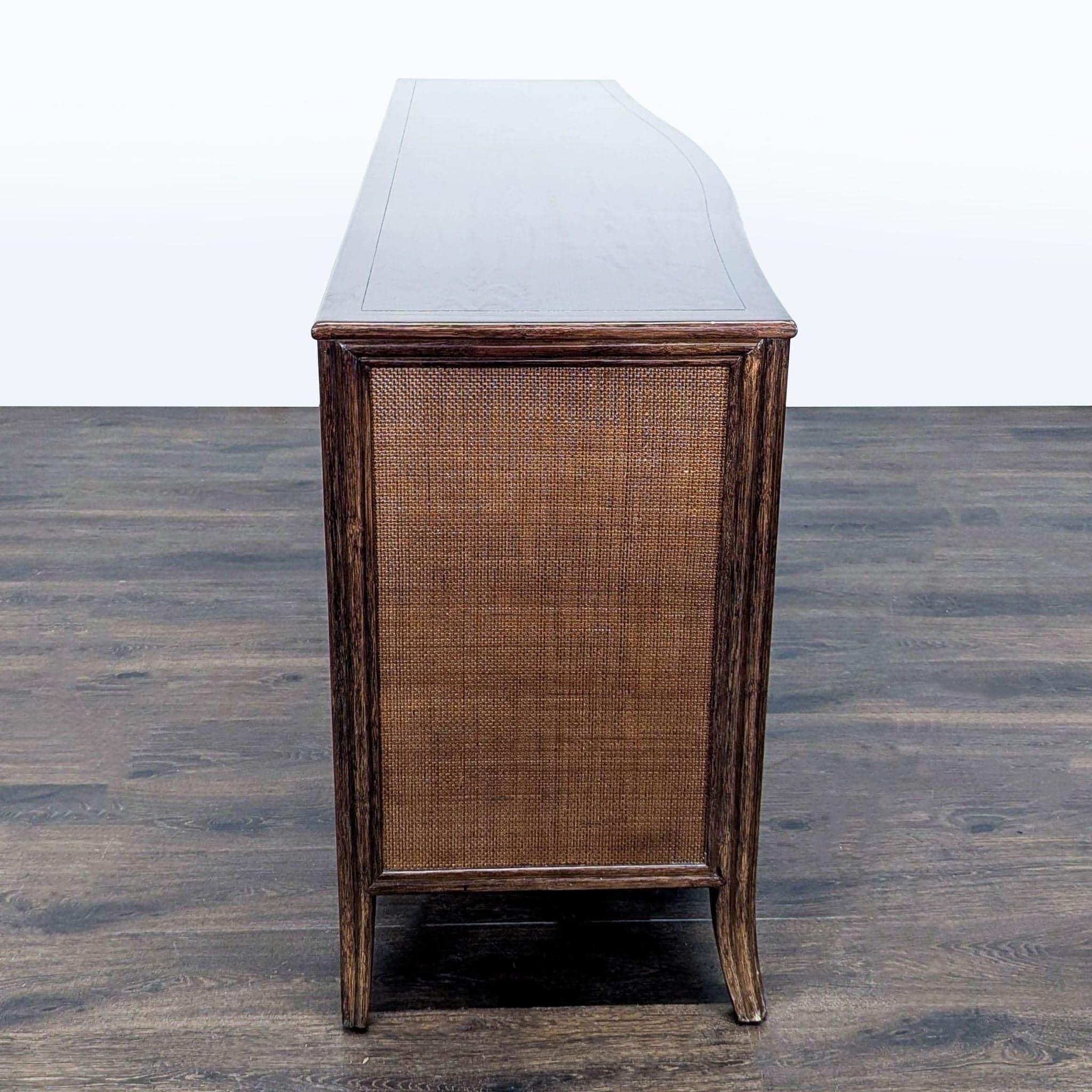 Modern Barbara Barry for Baker / McGuire Rattan, Oak & Raffia Sideboard Buffet - Thumbnail 4