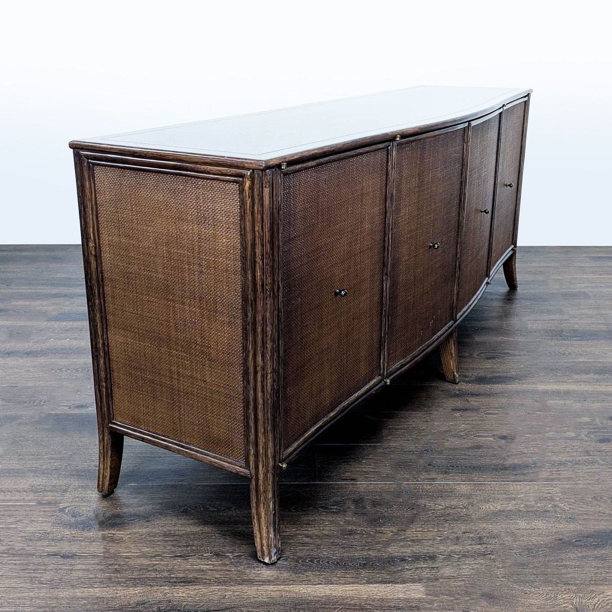 Modern Barbara Barry for Baker / McGuire Rattan, Oak & Raffia Sideboard Buffet - Thumbnail 3