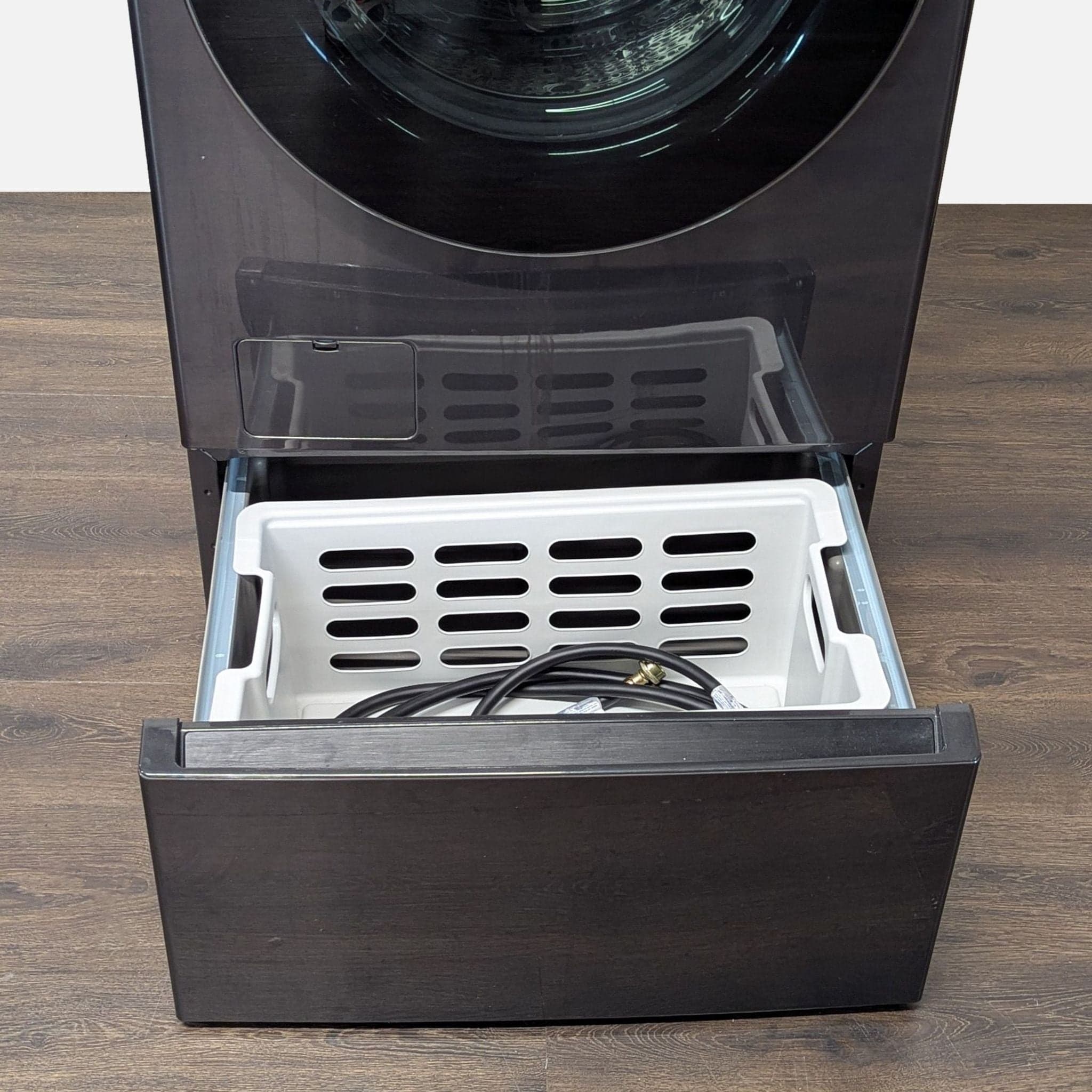 LG Front Load Washer/Dryer Combo with Pedestal - Black - Thumbnail 10