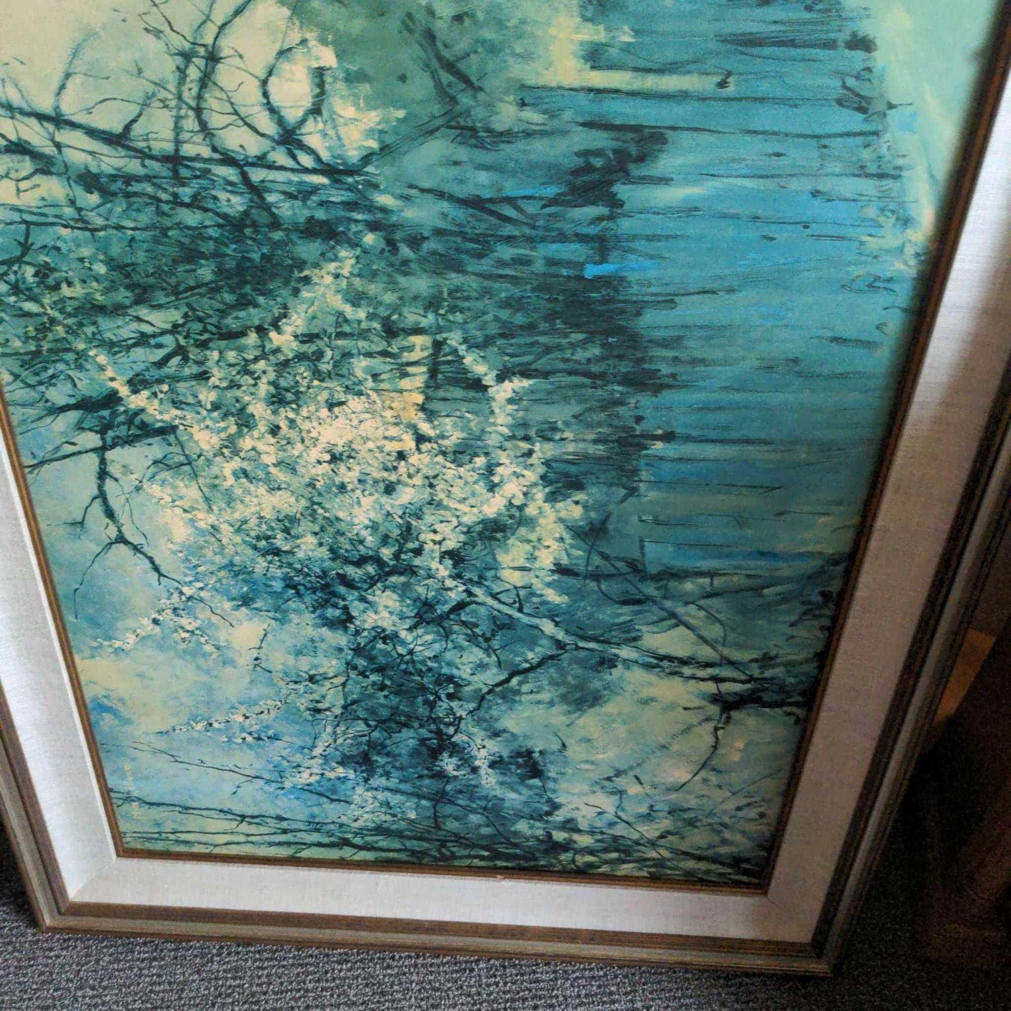 Michel De Gallard Framed Landscape Print with Blossoming Tree - Thumbnail 3