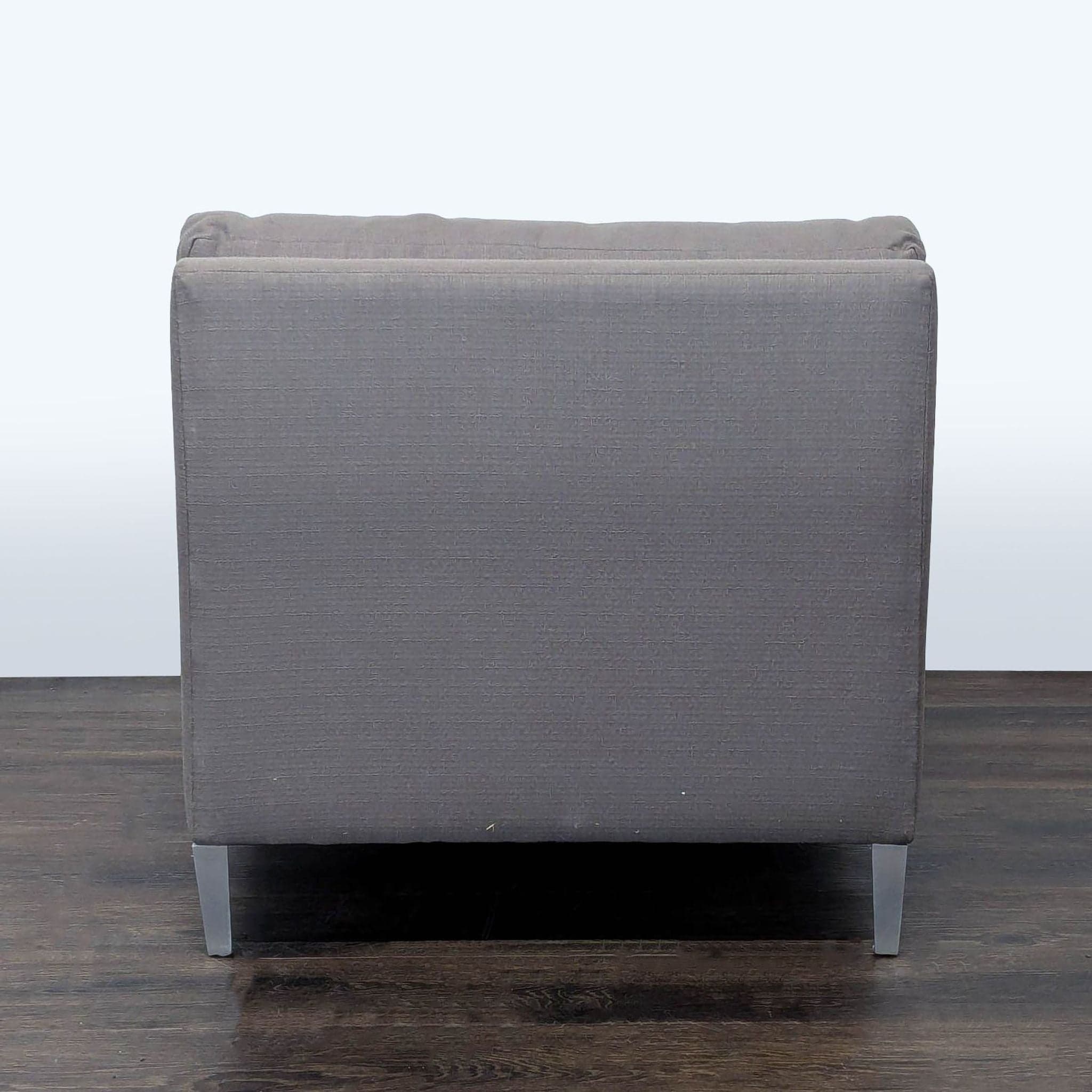 CB2 Cielo Modern Gray Lounge Chair with Metal Legs - Thumbnail 4