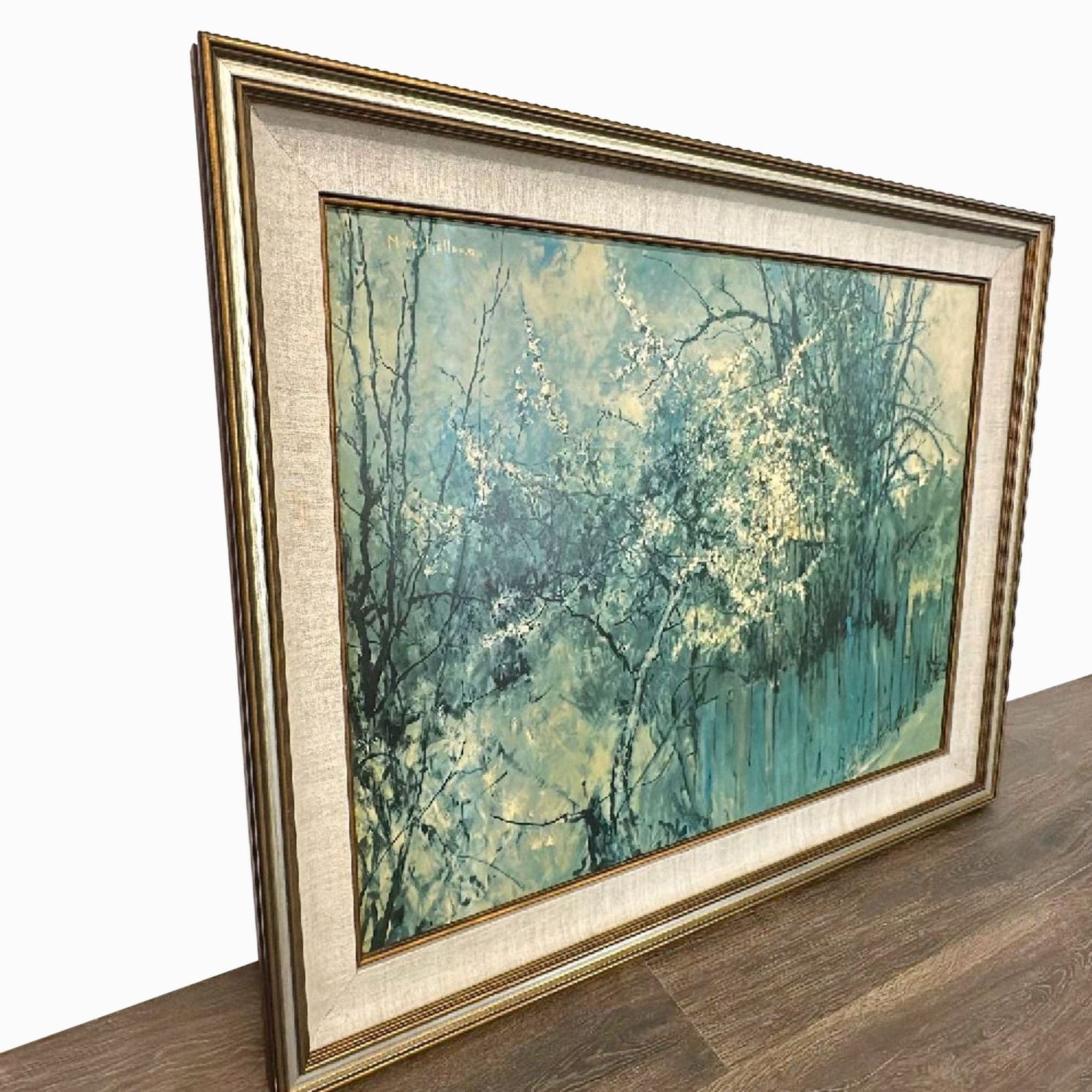 Michel De Gallard Framed Landscape Print with Blossoming Tree - Thumbnail 5