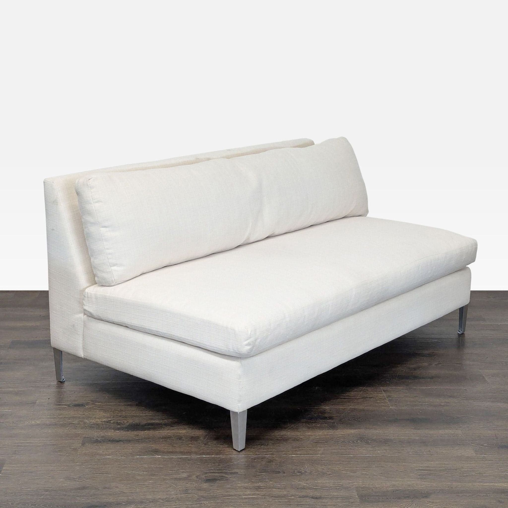 CB2 Cielo Modern White Upholstered Loveseat - Thumbnail 2