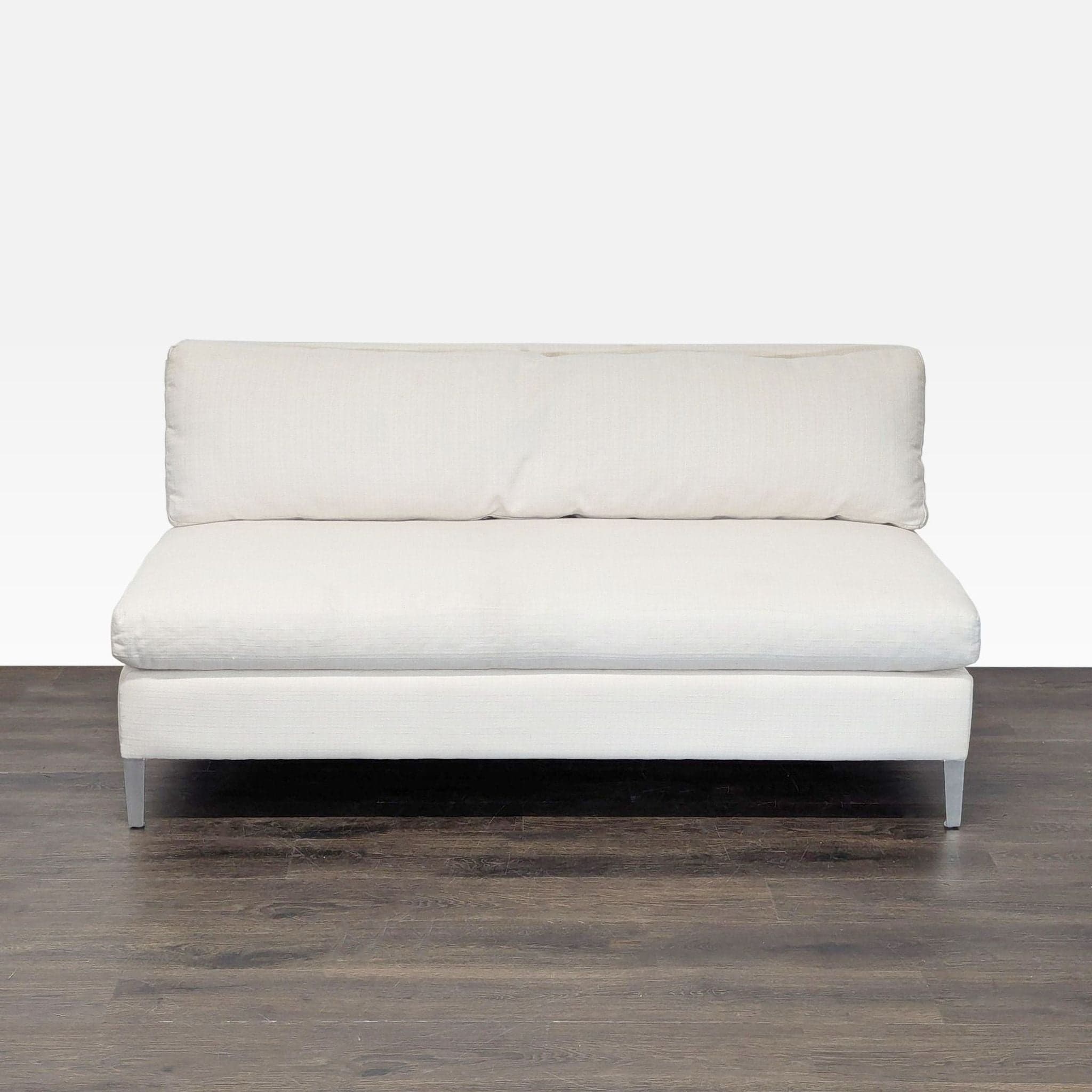 CB2 Cielo Modern White Upholstered Loveseat - Image 1