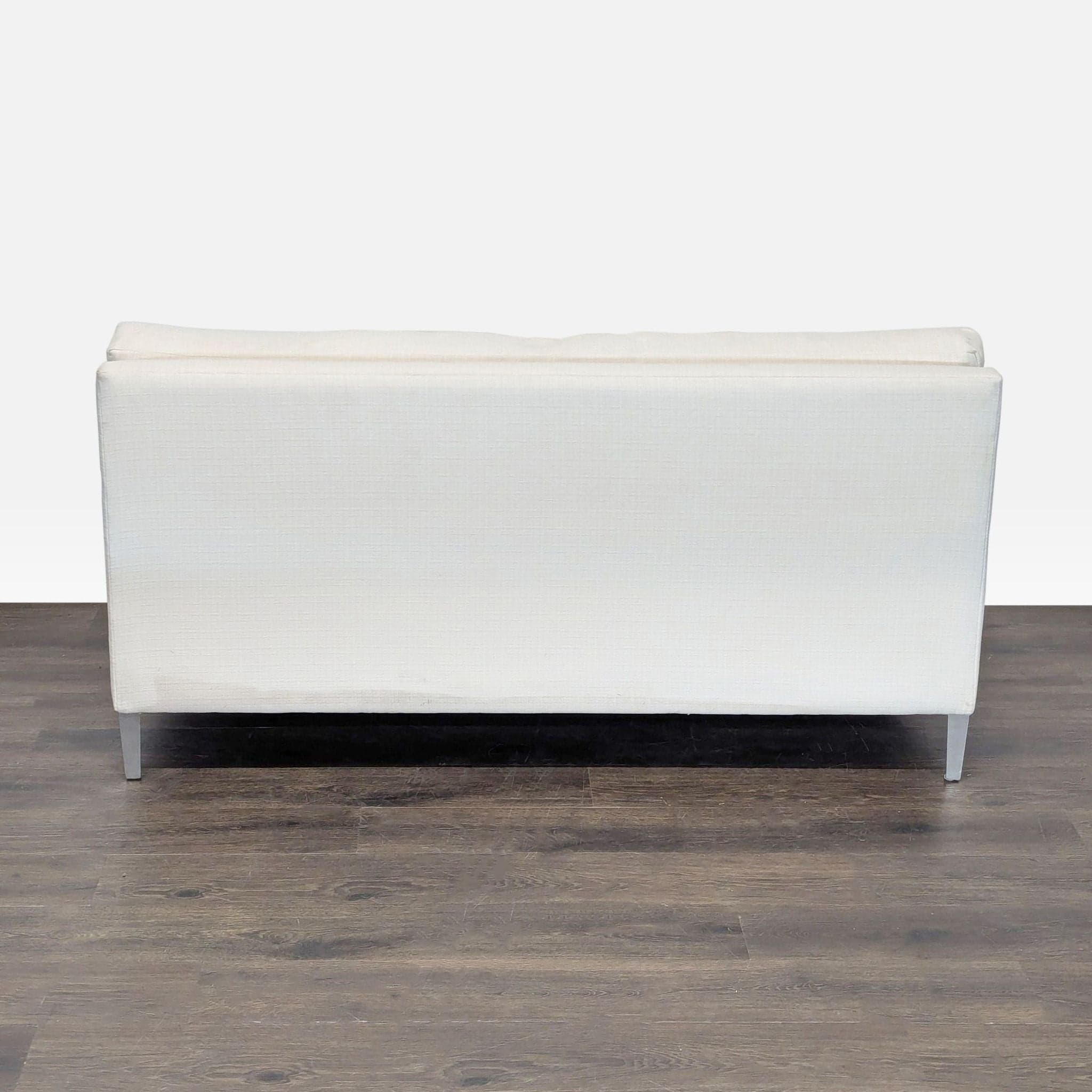 CB2 Cielo Modern White Upholstered Loveseat - Thumbnail 7