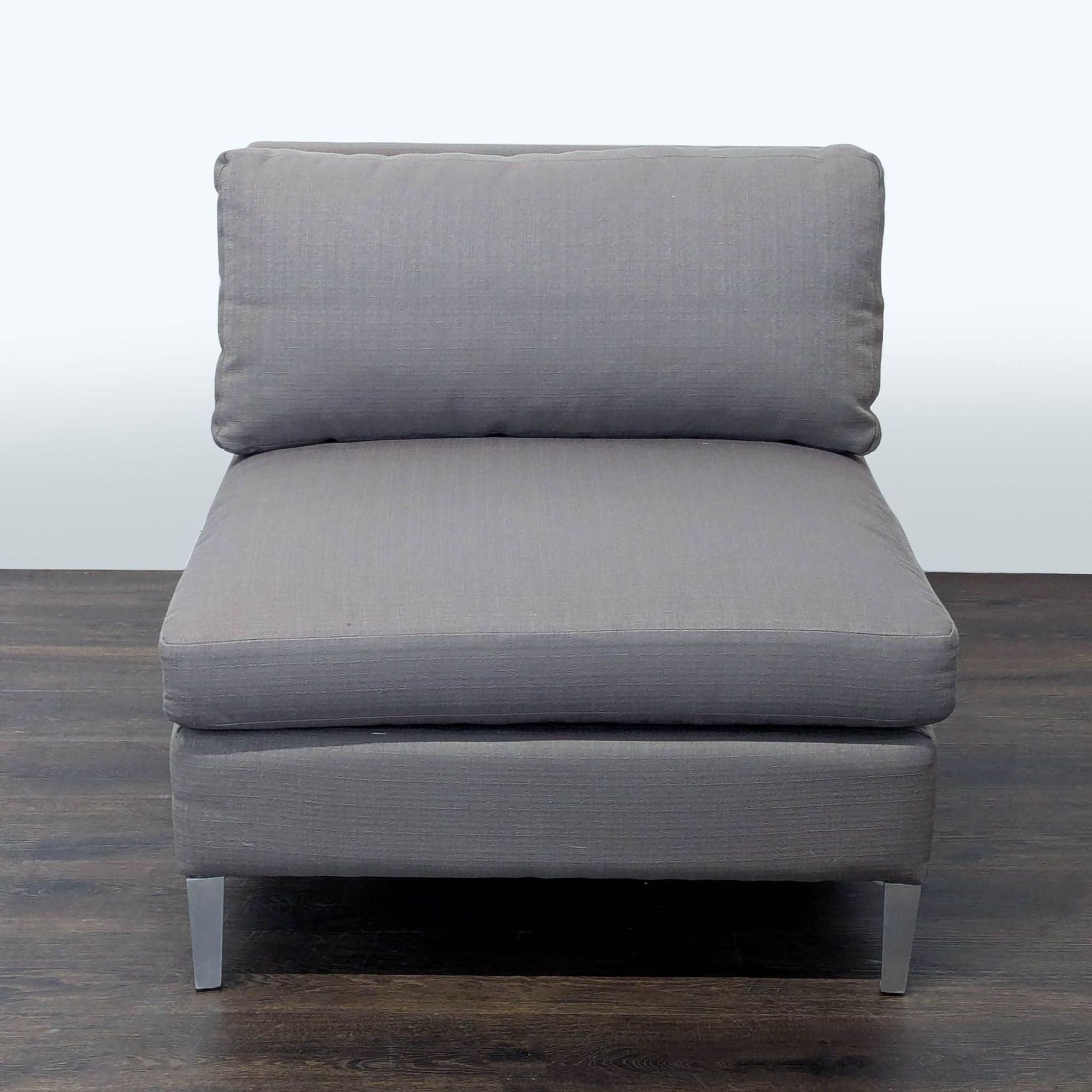 CB2 Cielo Modern Gray Lounge Chair with Metal Legs - Image 1