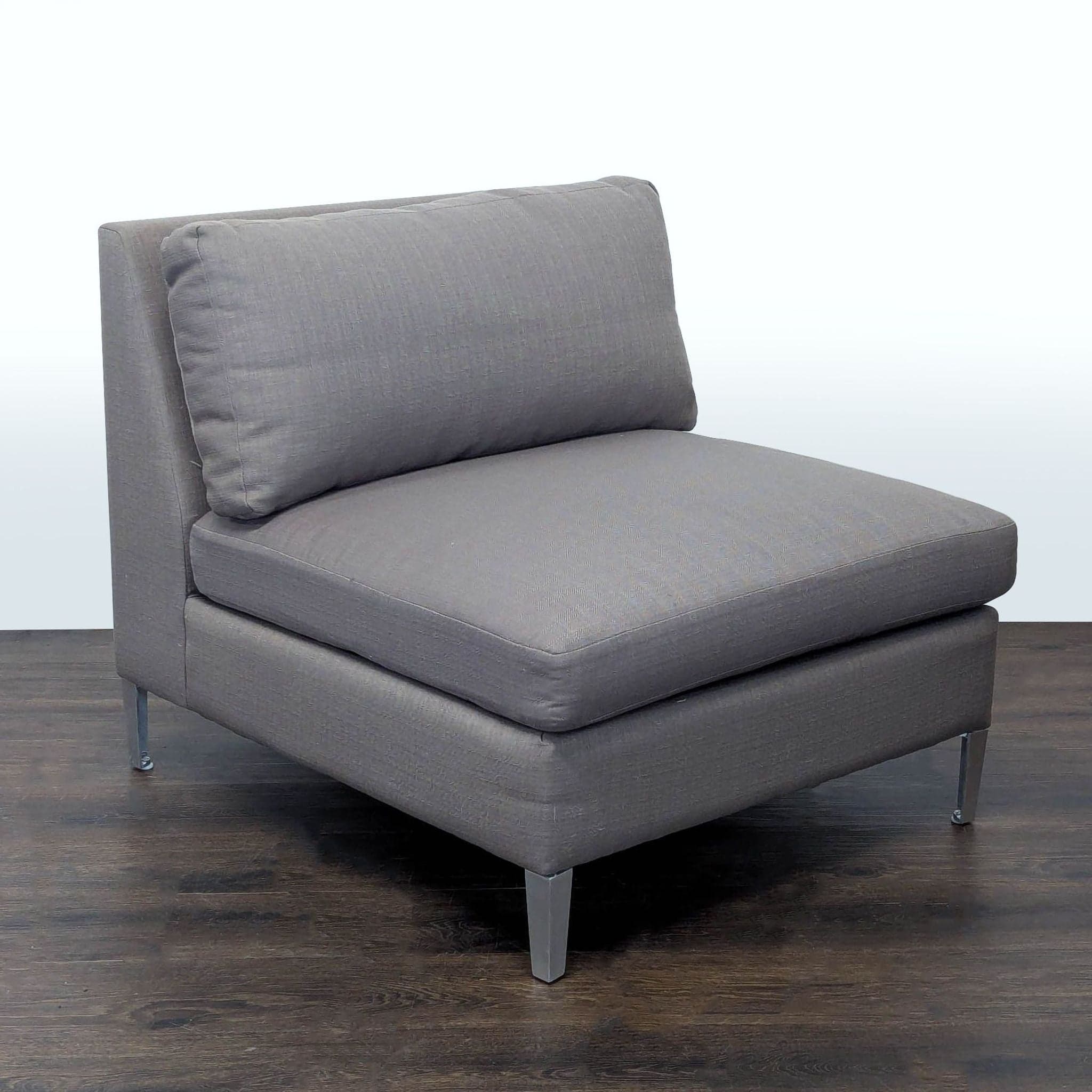 CB2 Cielo Modern Gray Lounge Chair with Metal Legs - Thumbnail 2