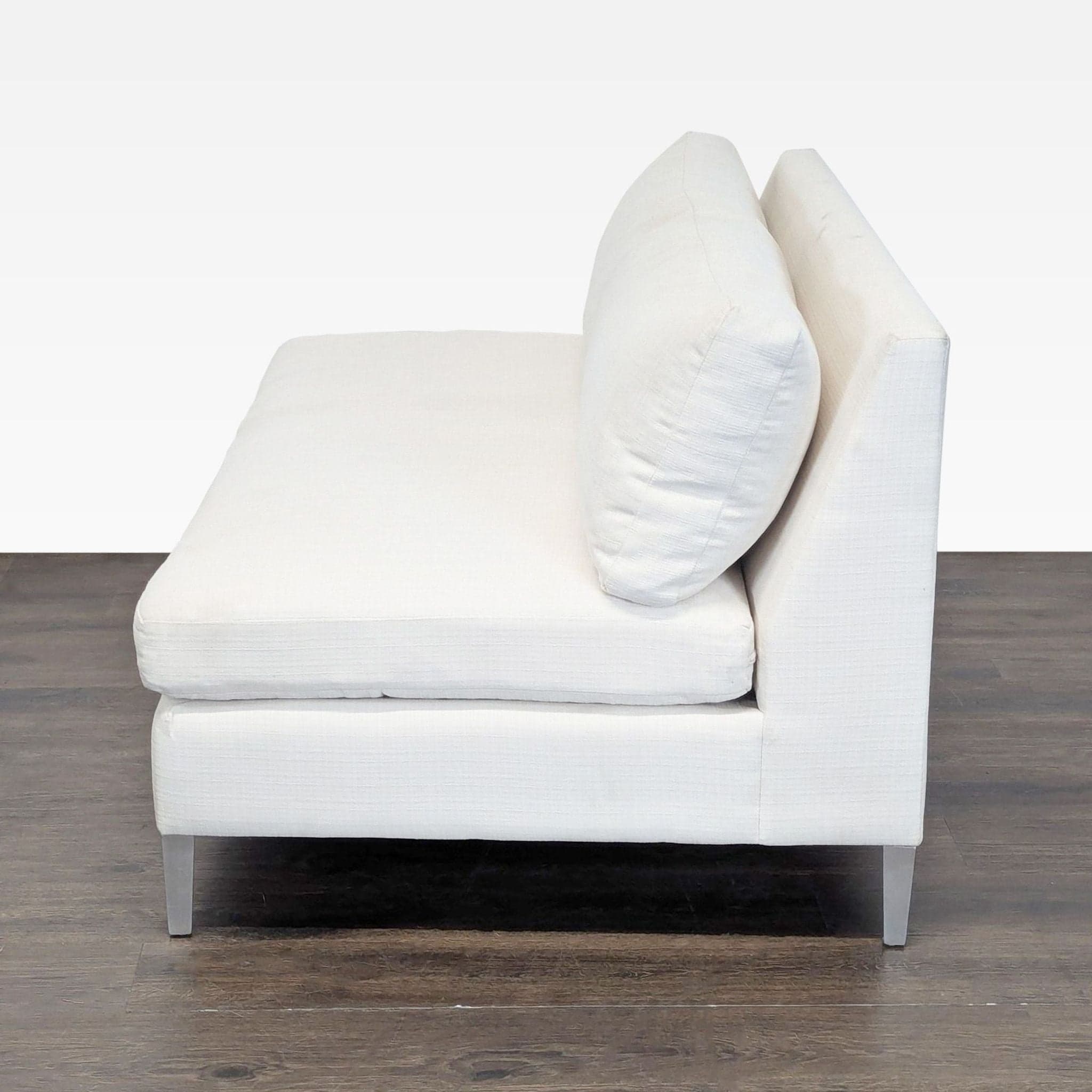 CB2 Cielo Modern White Upholstered Loveseat - Thumbnail 3