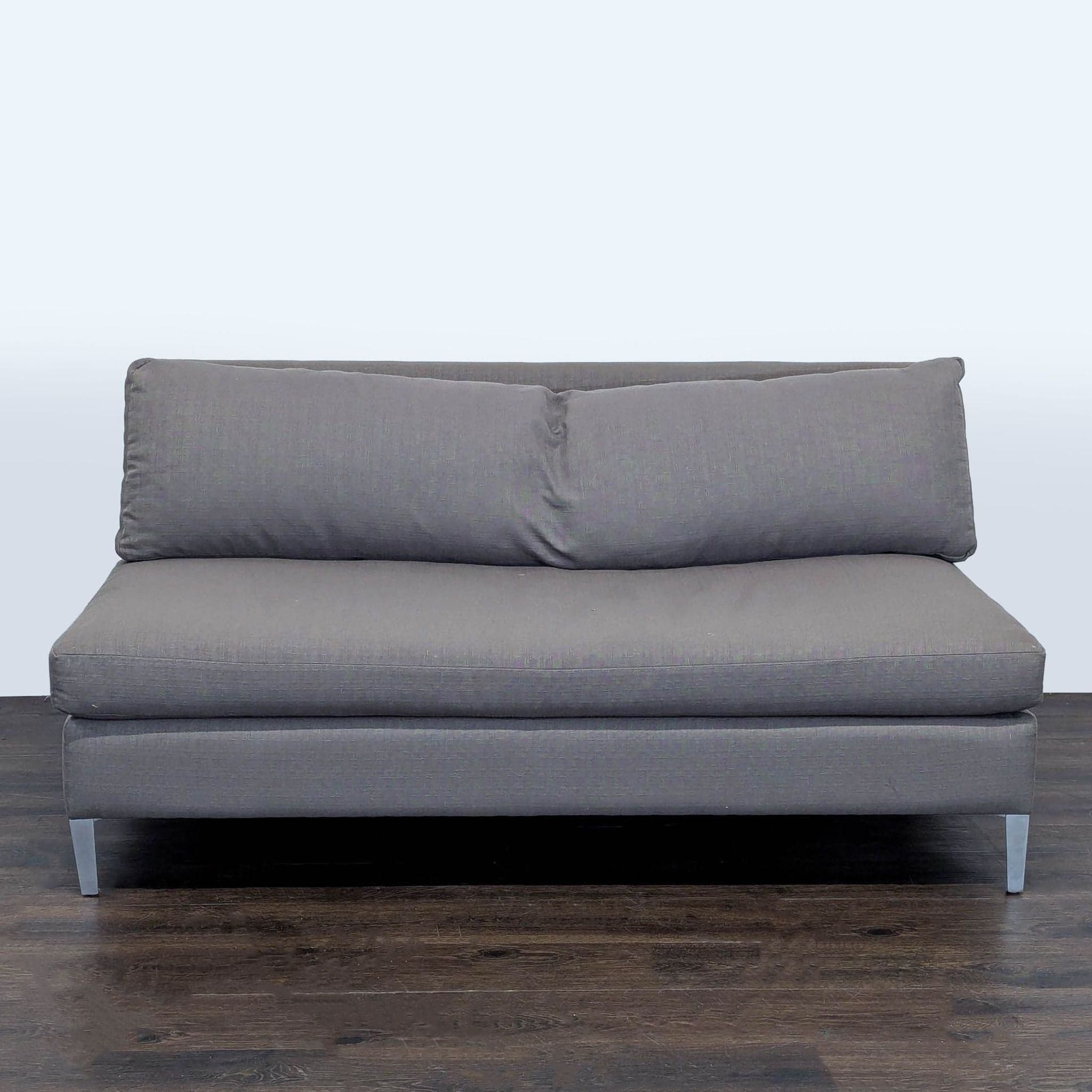 CB2 Cielo Modern Gray Loveseat with Metal Legs - Image 1