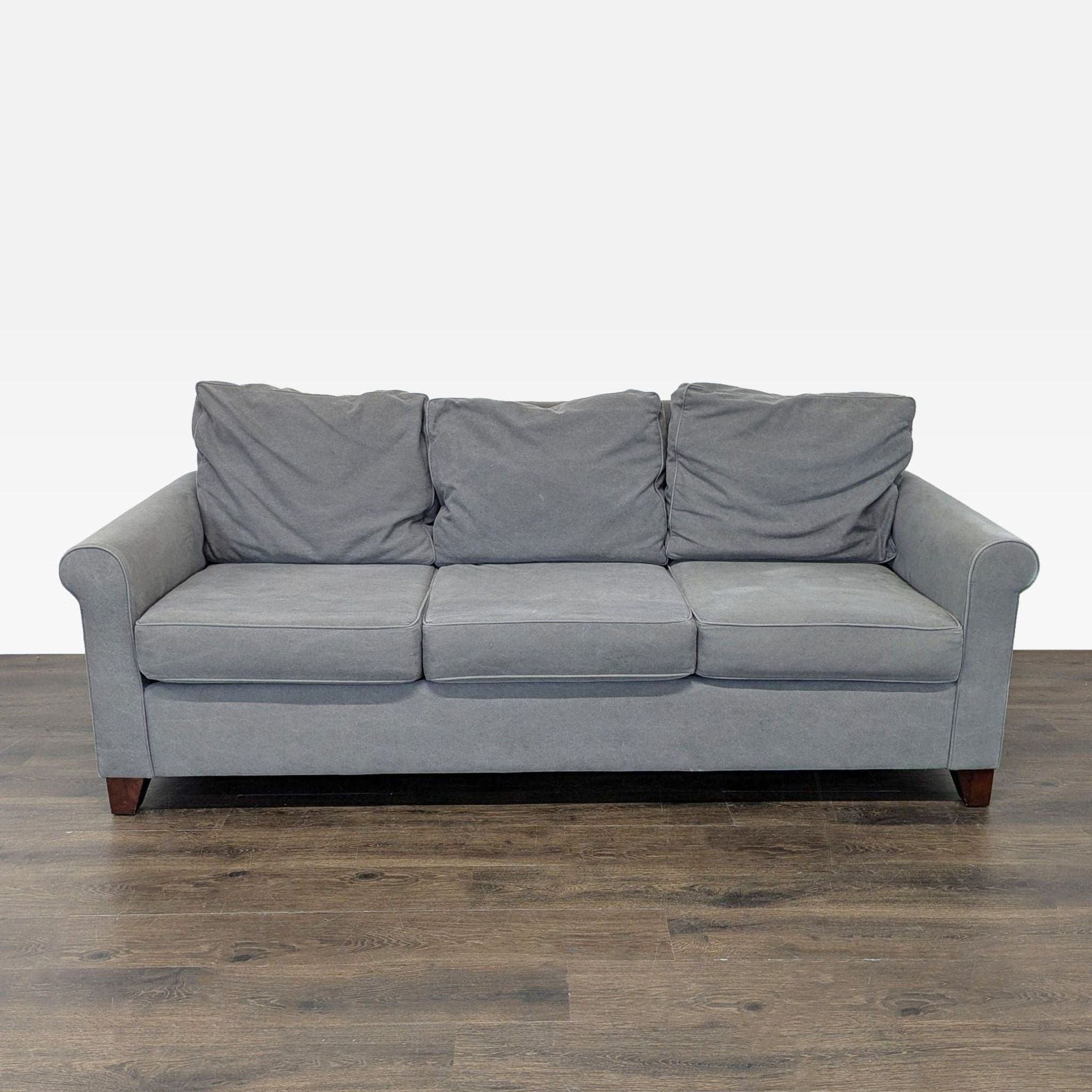 Pottery Barn Cameron 3-Seat Gray Sofa - Comfortable and Stylish - Image 1