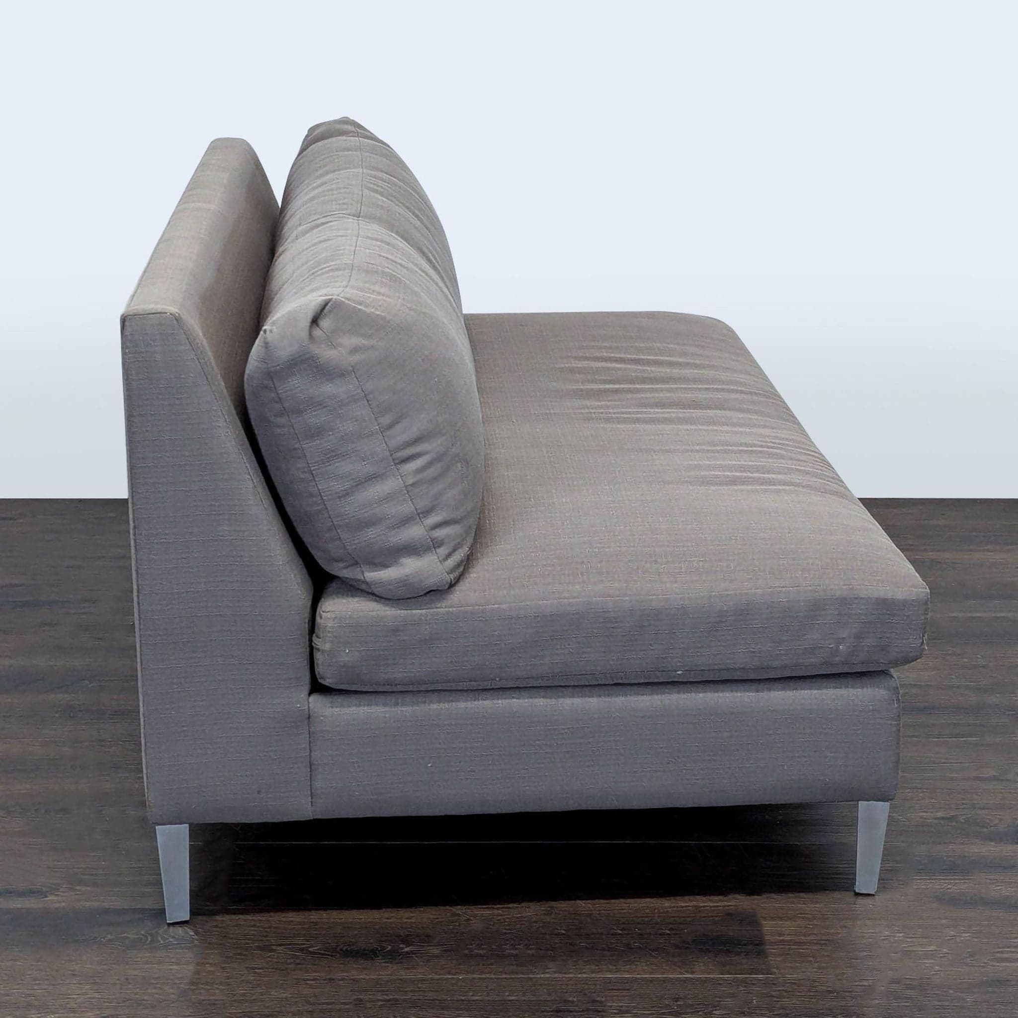 CB2 Cielo Modern Gray Loveseat with Metal Legs - Thumbnail 3