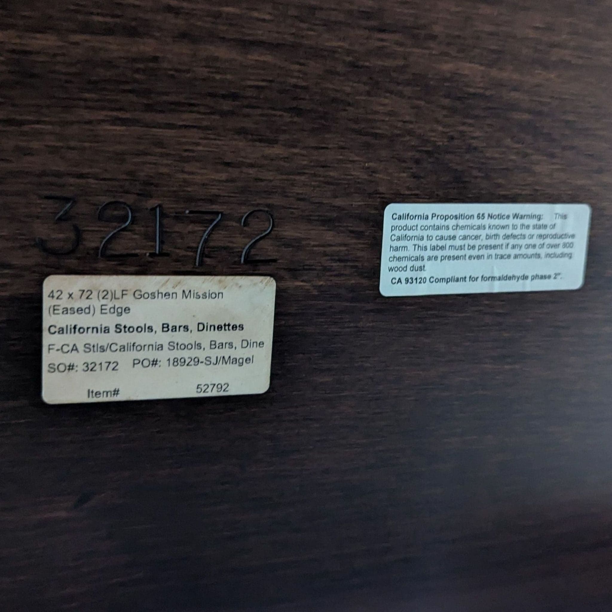 California Dining and Barstools 7-Piece Solid Wood Dining Set with Table, 4 Chairs, and Bench - Thumbnail 7