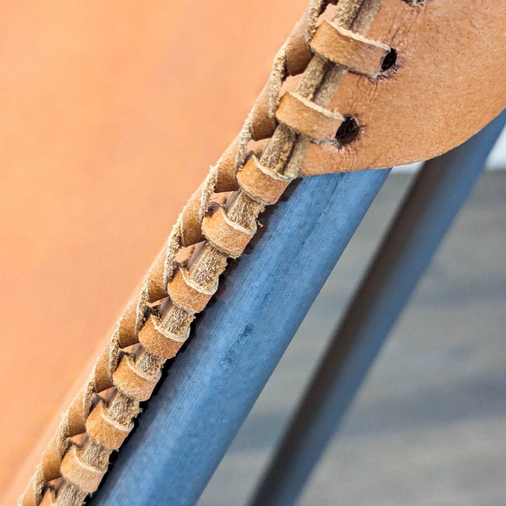 Modern Leather Butterfly Lounge Chair with Metal Frame - Thumbnail 6