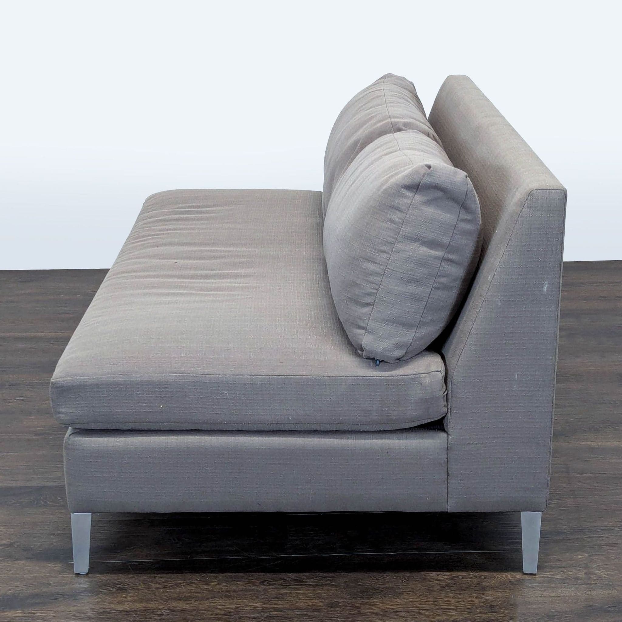CB2 Cielo Modern Gray Loveseat with Metal Legs - Thumbnail 5