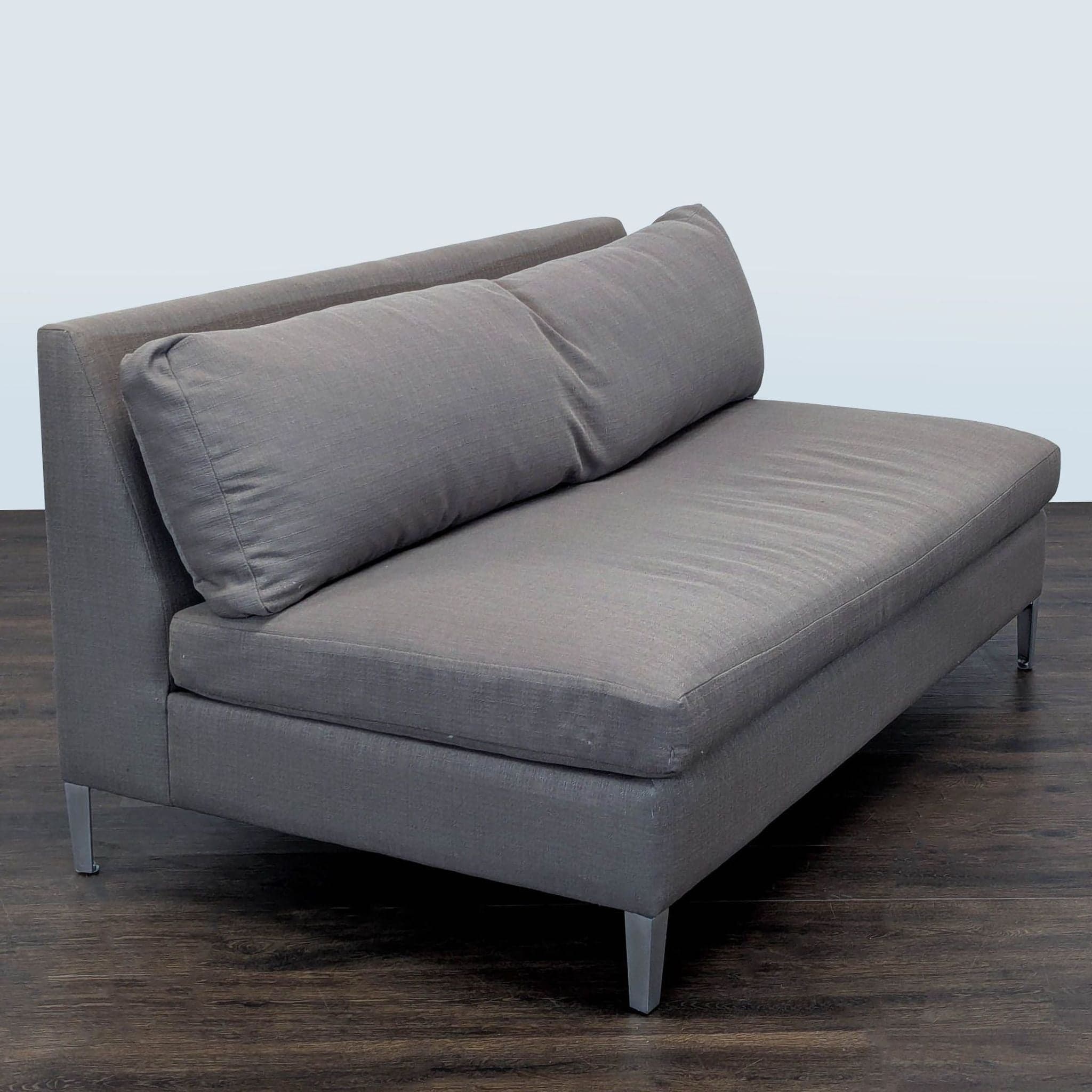 CB2 Cielo Modern Gray Loveseat with Metal Legs - Thumbnail 2