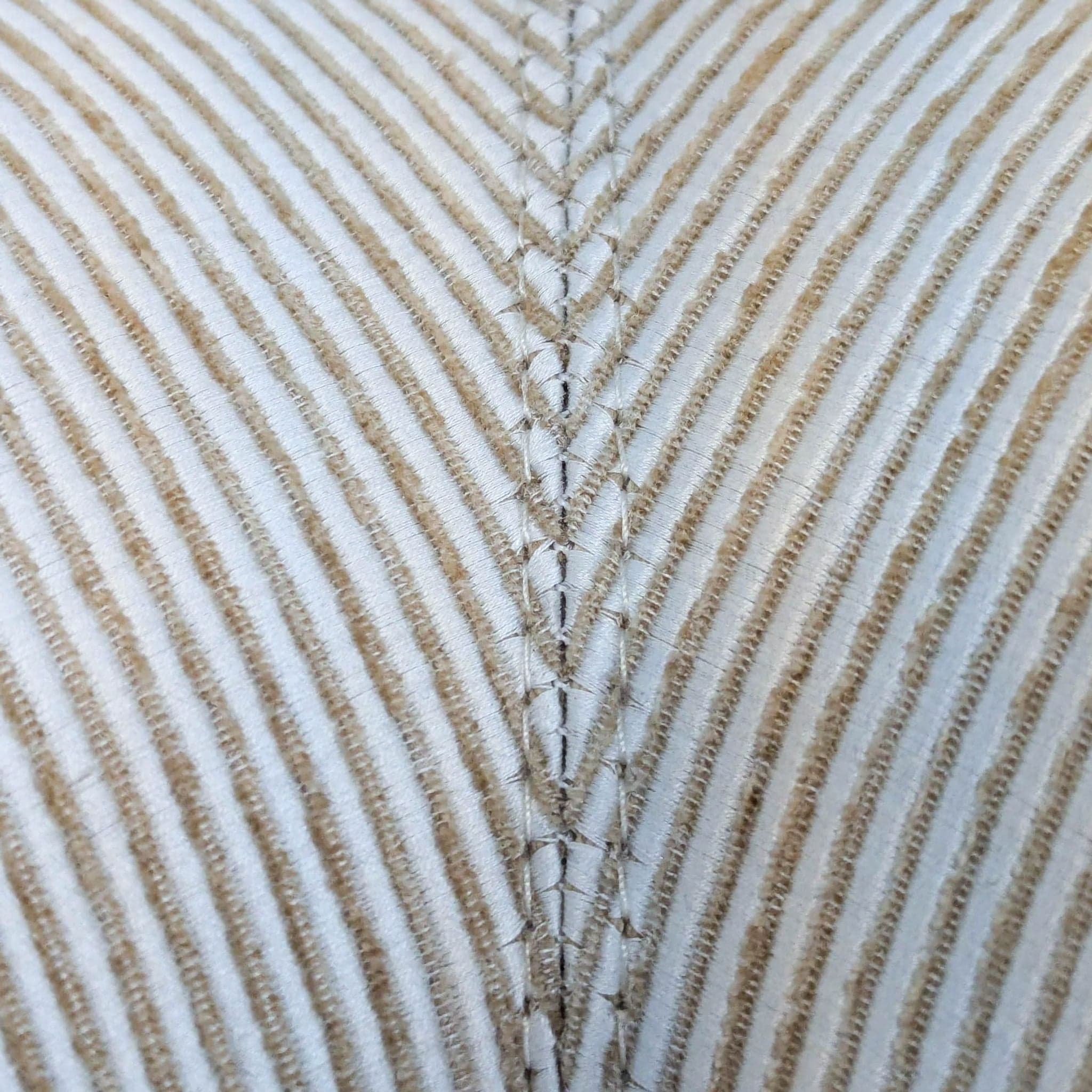 Modern Corner Lounge Chair with Striped Upholstery and Dark Wood Legs - Thumbnail 5