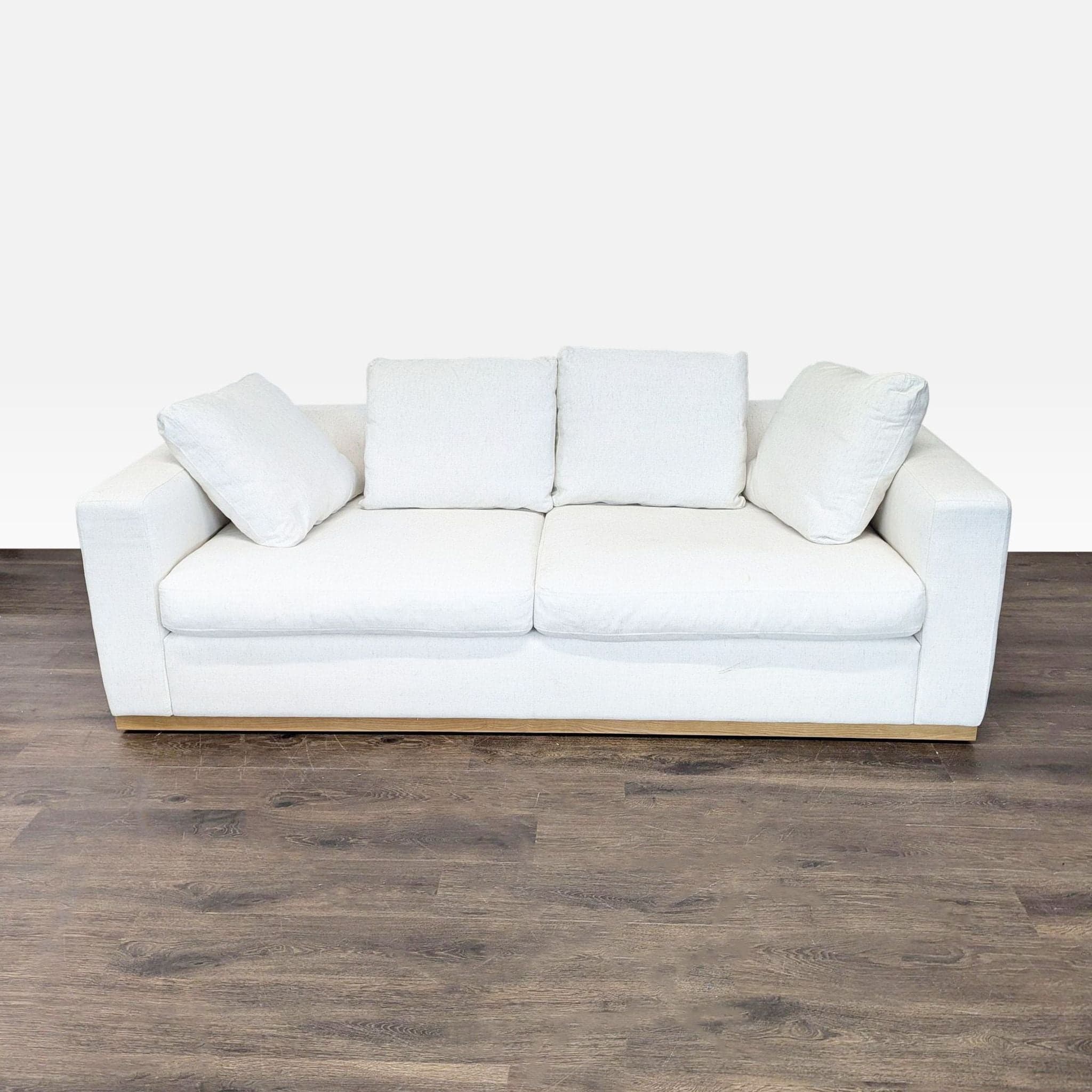 West Elm Newport 3-Seat Modern Cream Sofa - Image 1