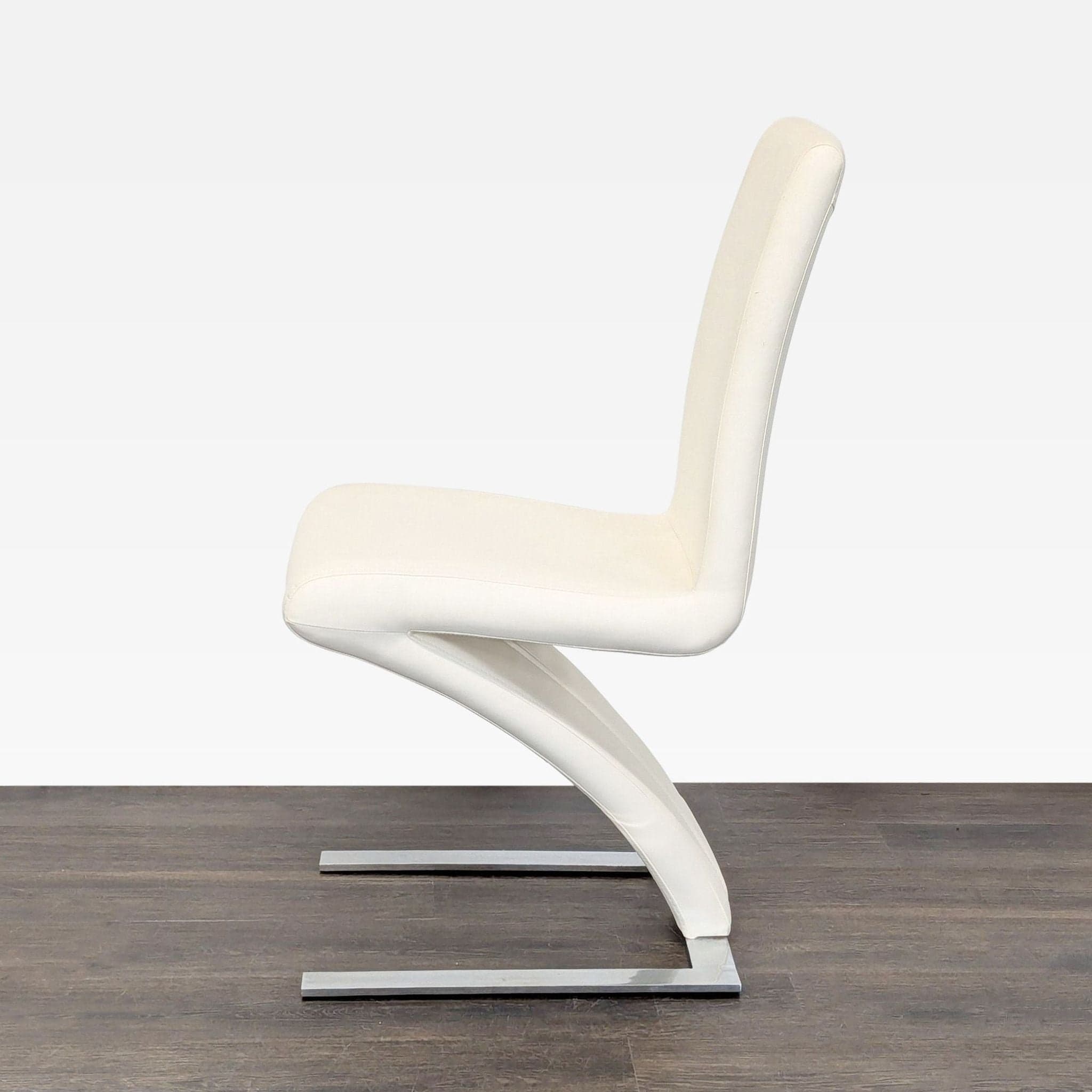 Faux Leather and Metal Dining Chair - Thumbnail 8