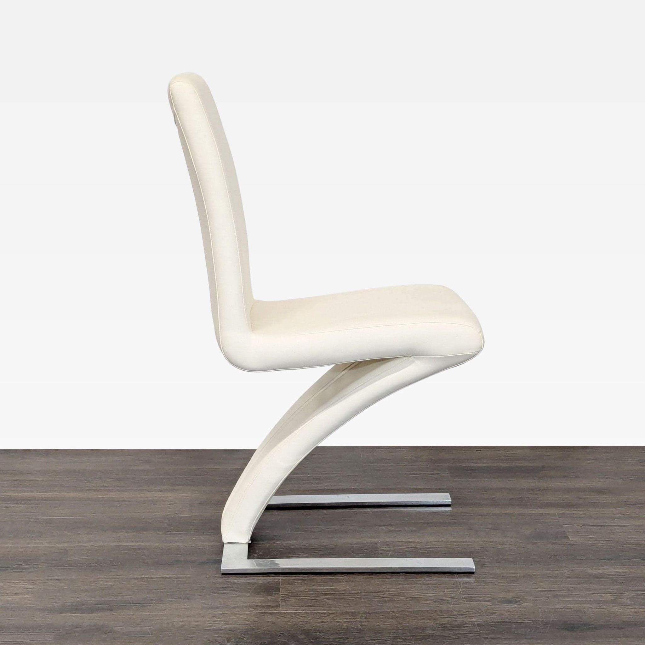 Faux Leather and Metal Dining Chair - Thumbnail 6