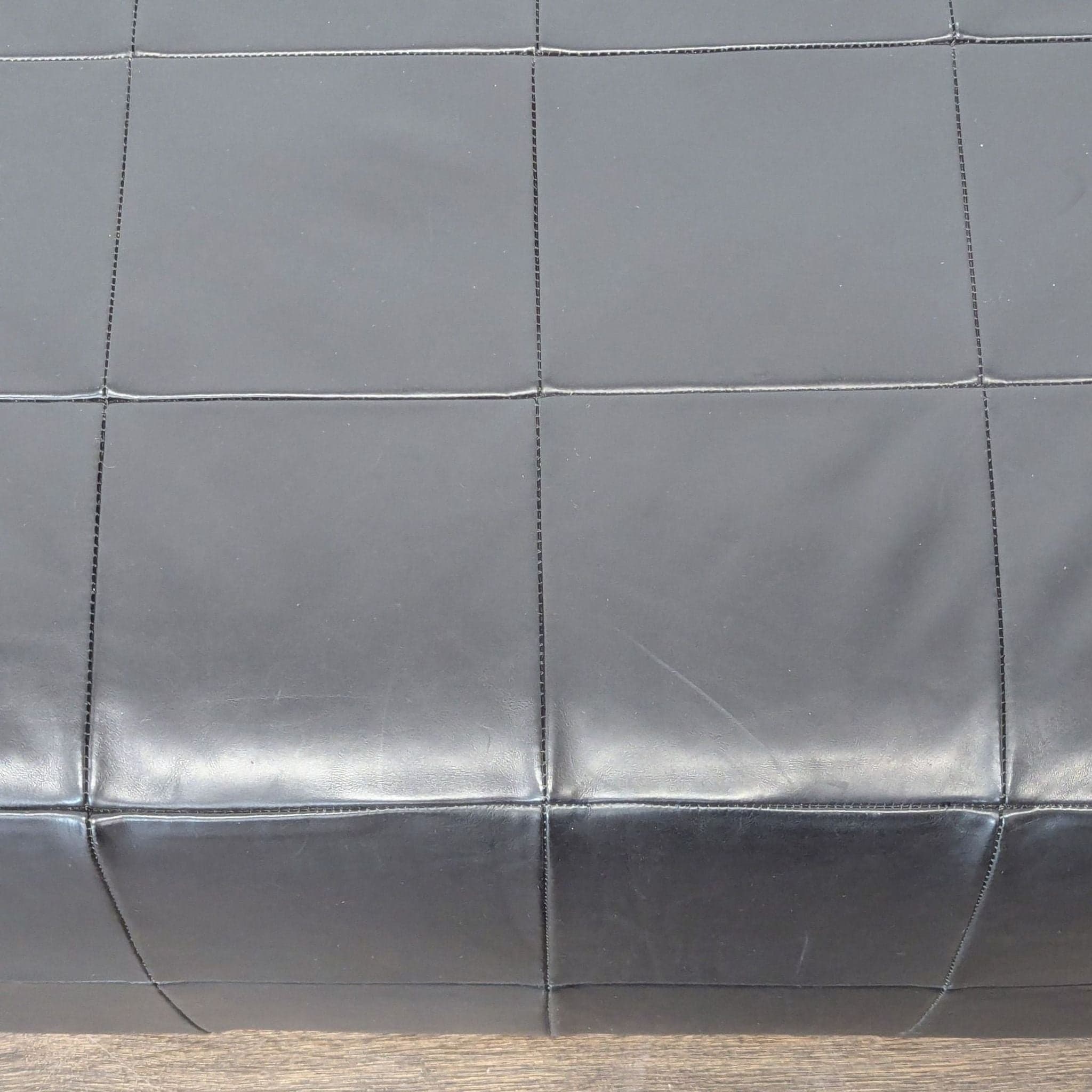 Patchwork Style Leather Ottoman - Thumbnail 3