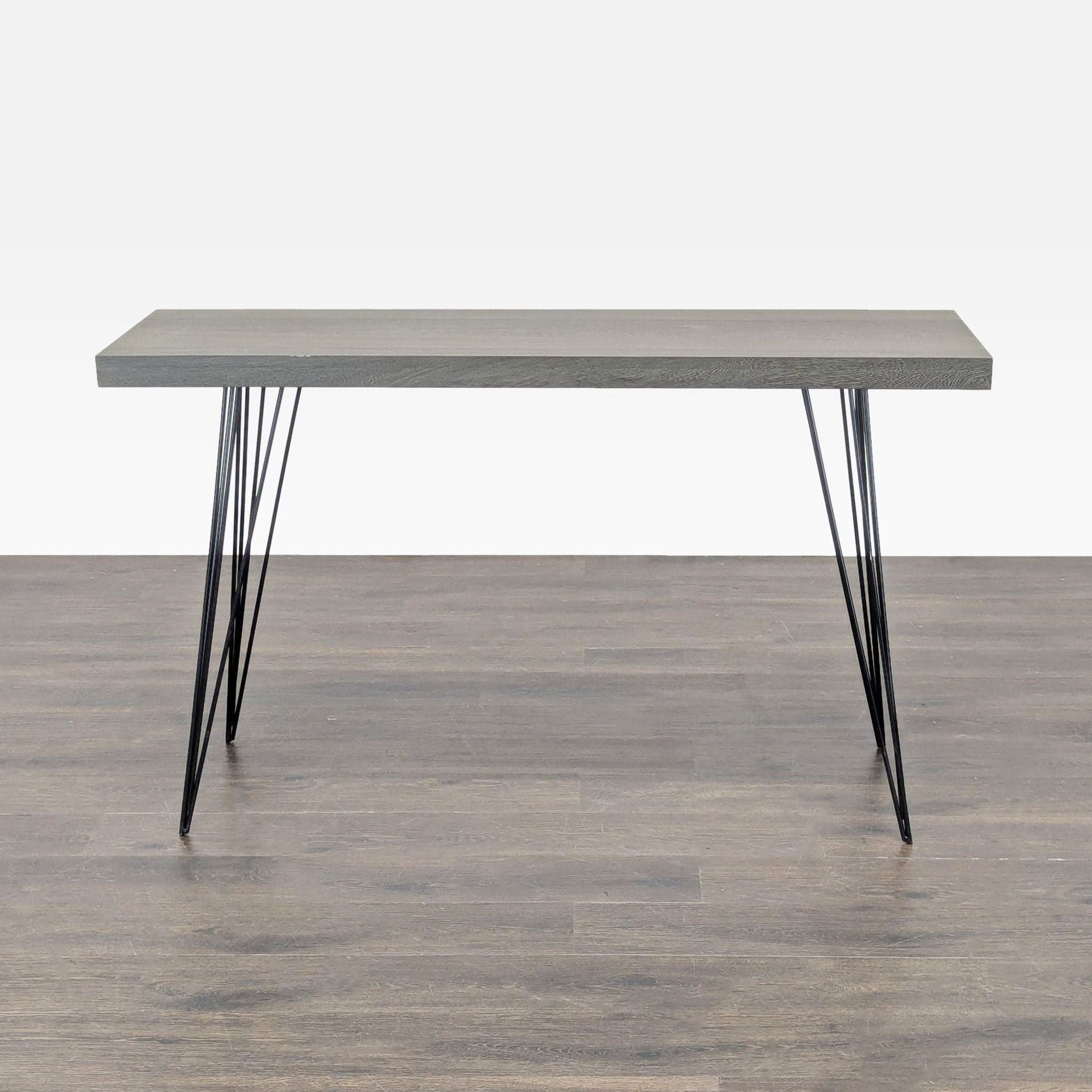 Wood Console Table with Metal Hairpin Legs - Thumbnail 2