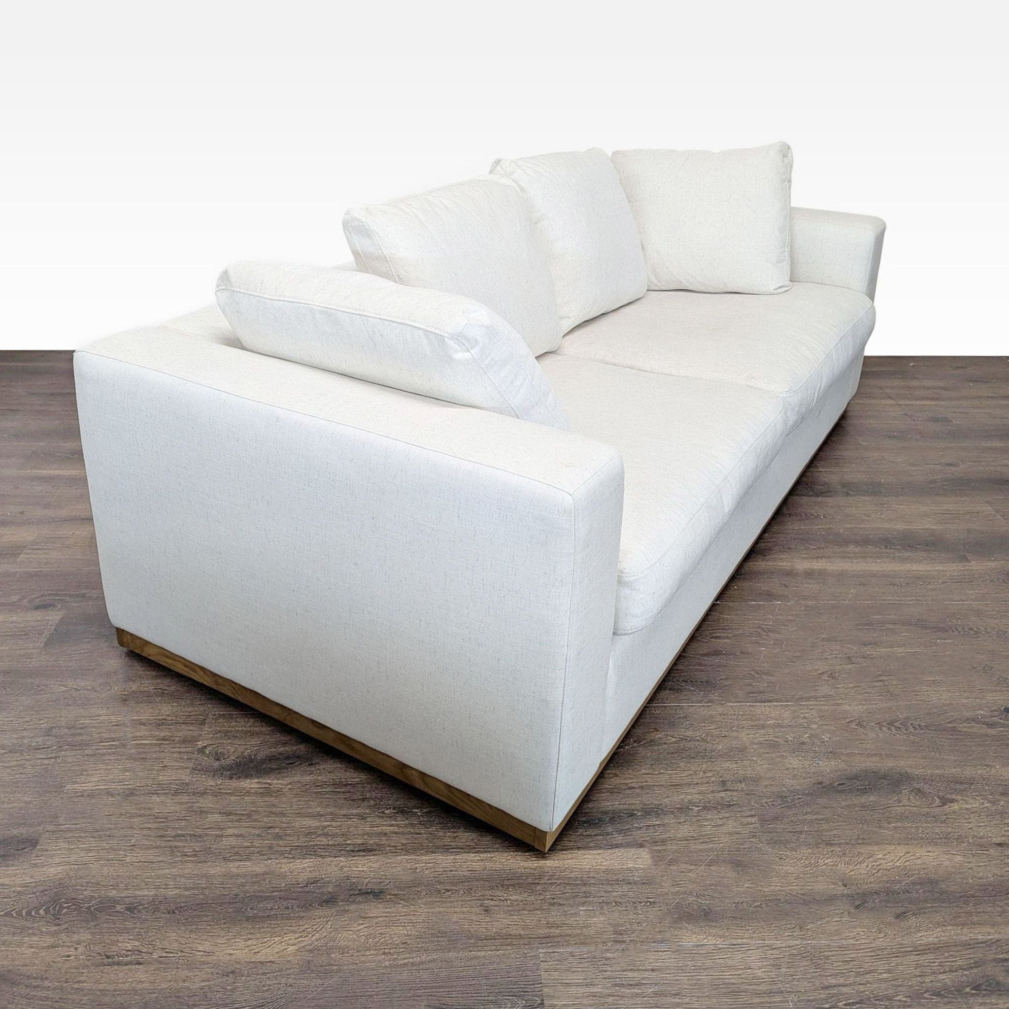 West Elm Newport 3-Seat Modern Cream Sofa - Thumbnail 9
