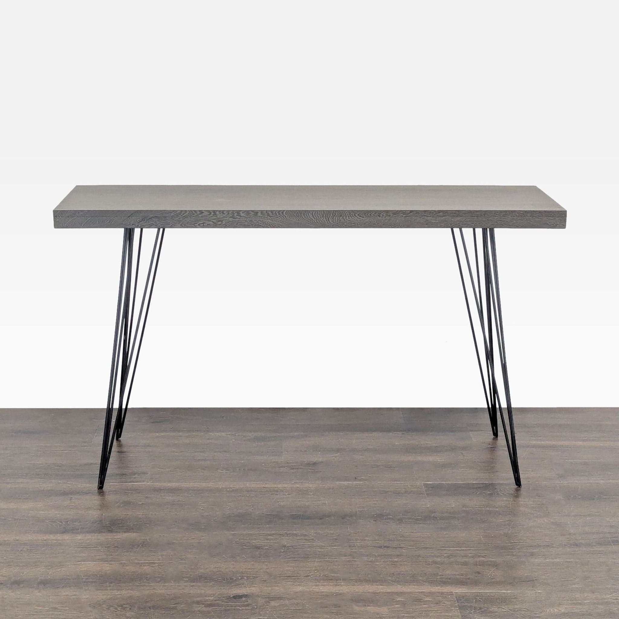 Wood Console Table with Metal Hairpin Legs - Thumbnail 5