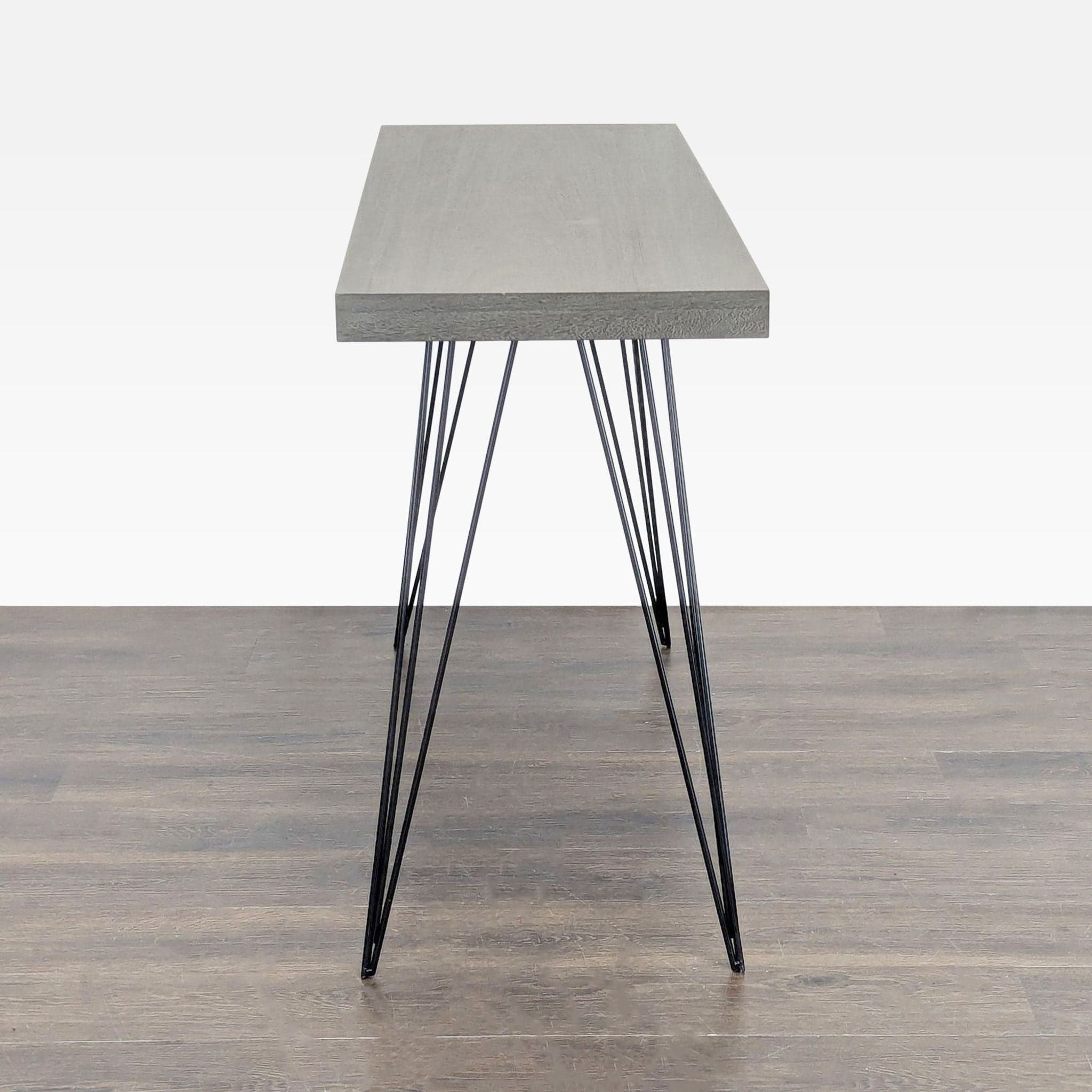 Wood Console Table with Metal Hairpin Legs - Thumbnail 4