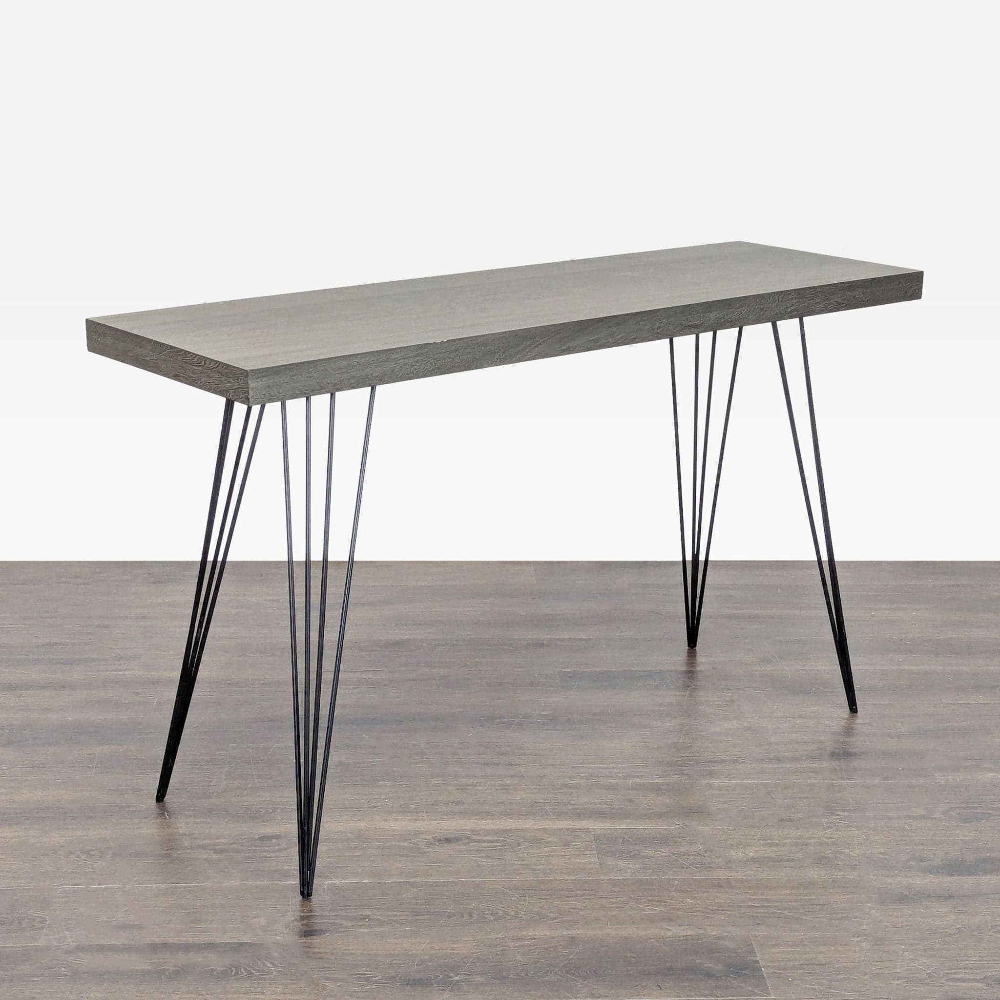 Wood Console Table with Metal Hairpin Legs - Image 1