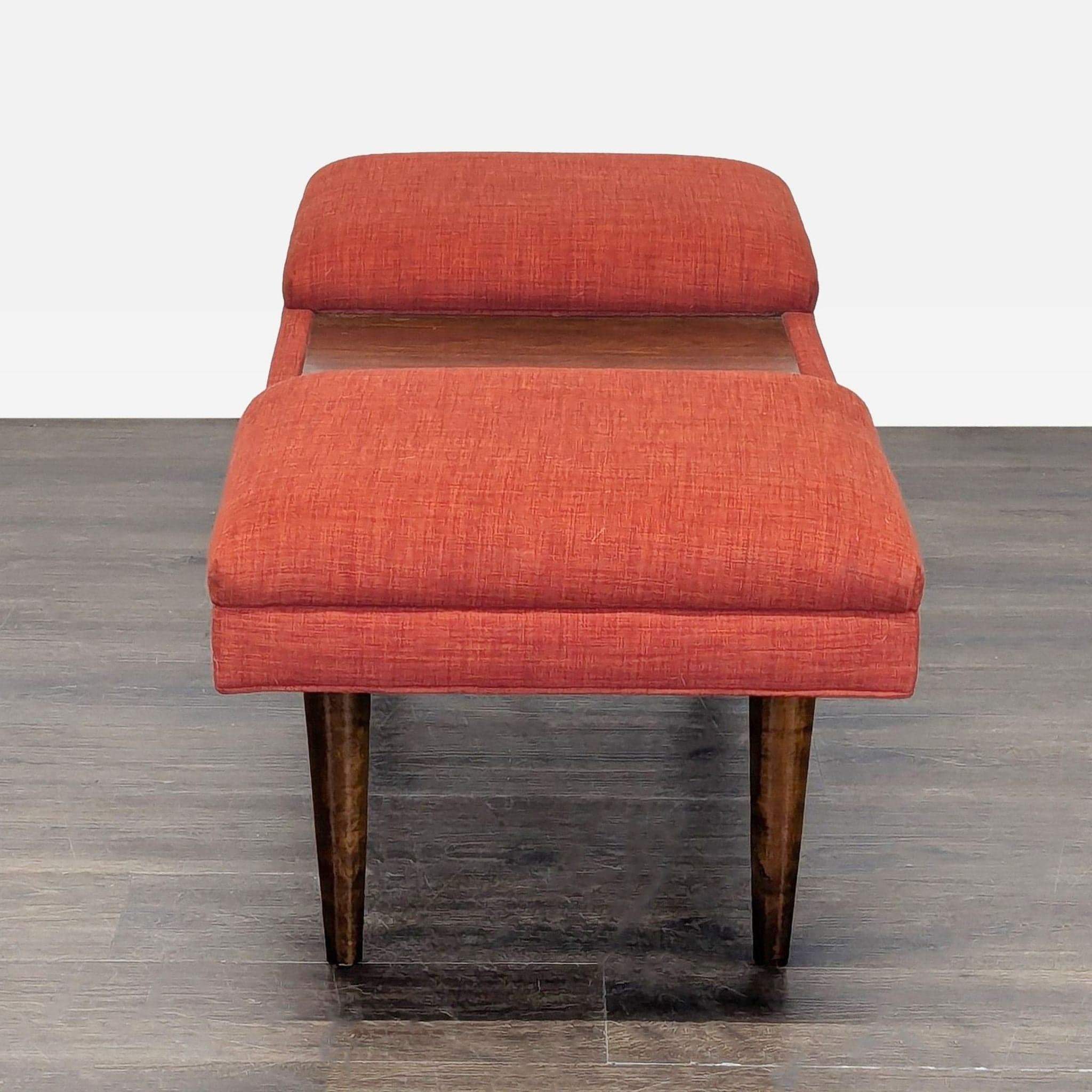 Mid-Century Style Wood Bench with Cushions - Thumbnail 5