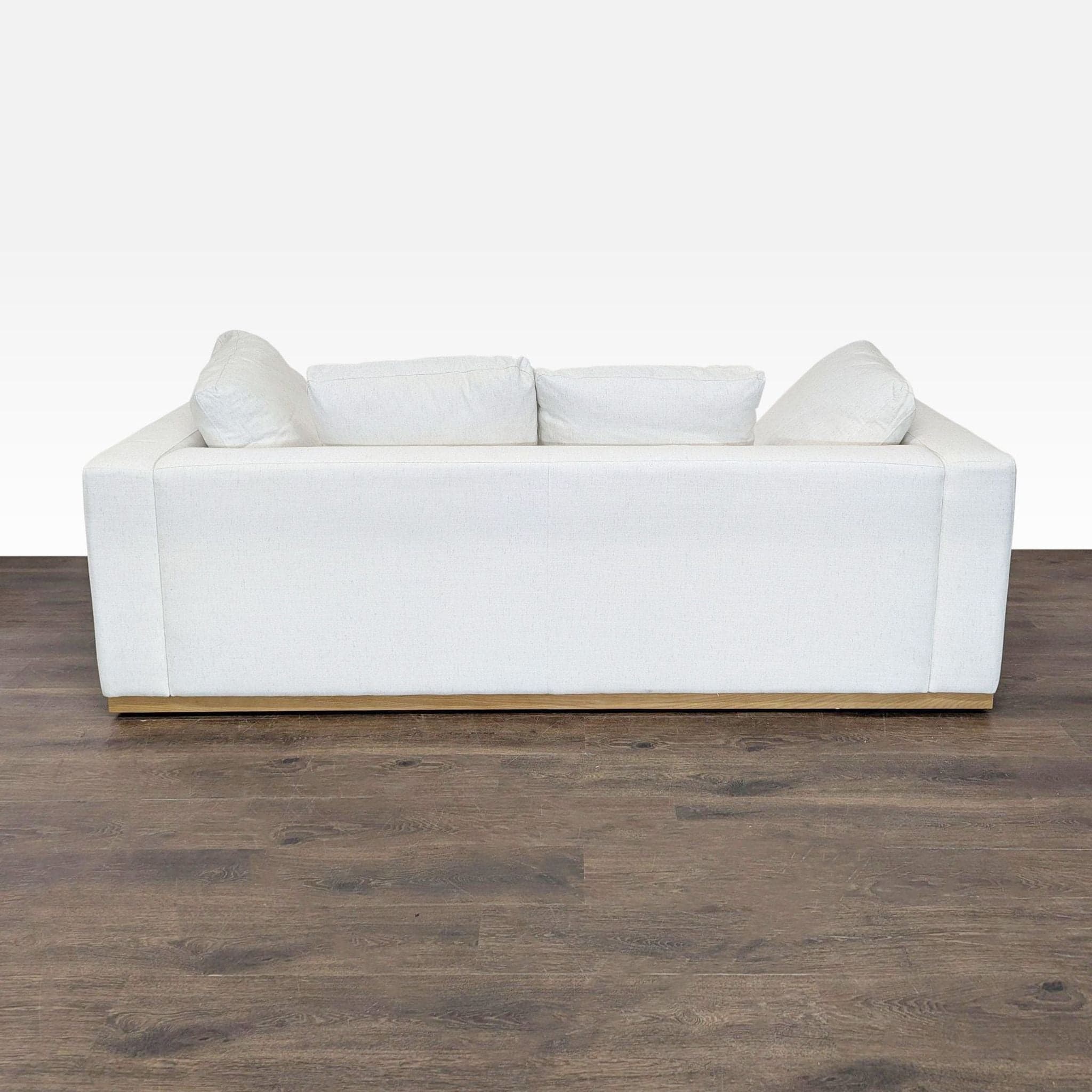 West Elm Newport 3-Seat Modern Cream Sofa - Thumbnail 4