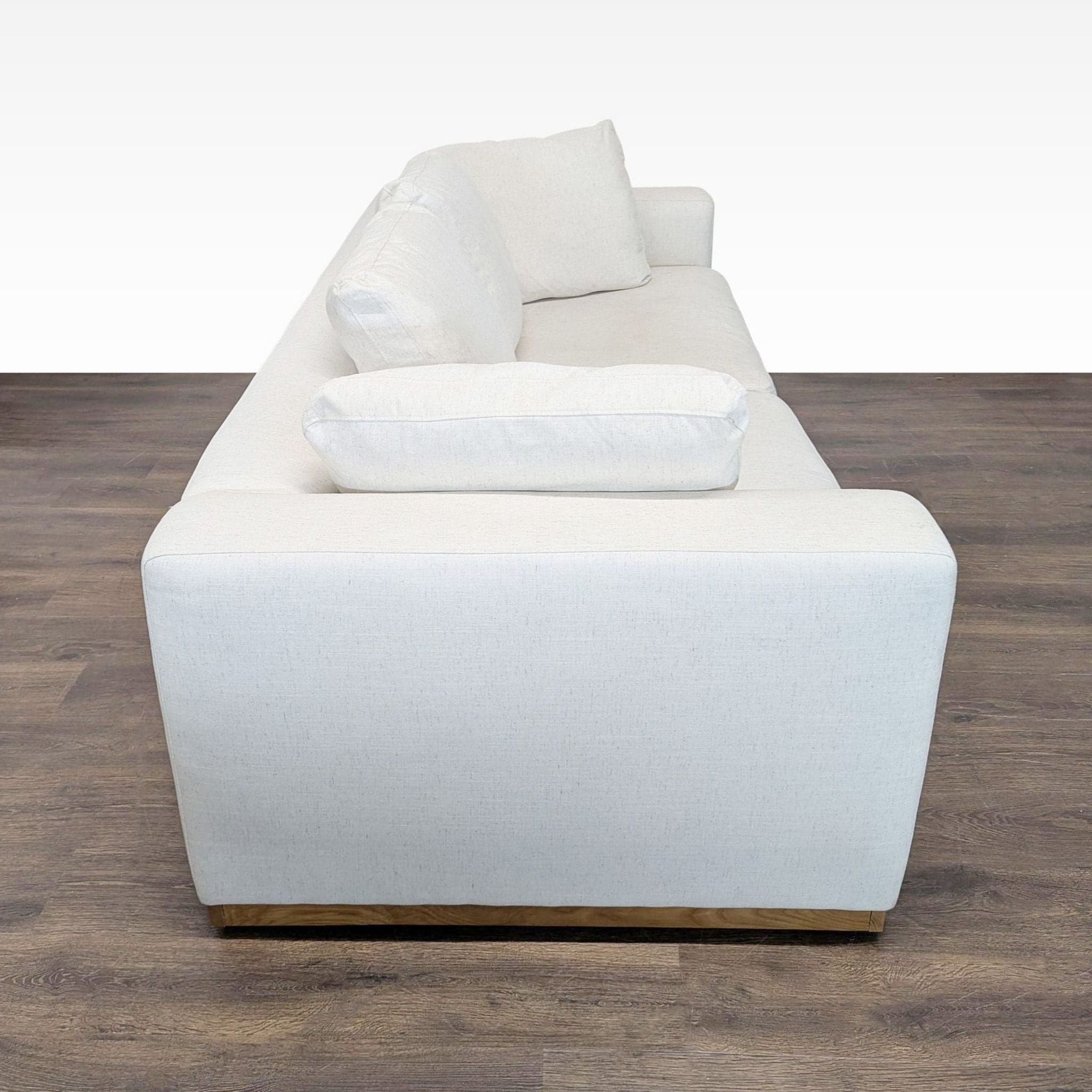 West Elm Newport 3-Seat Modern Cream Sofa - Thumbnail 10