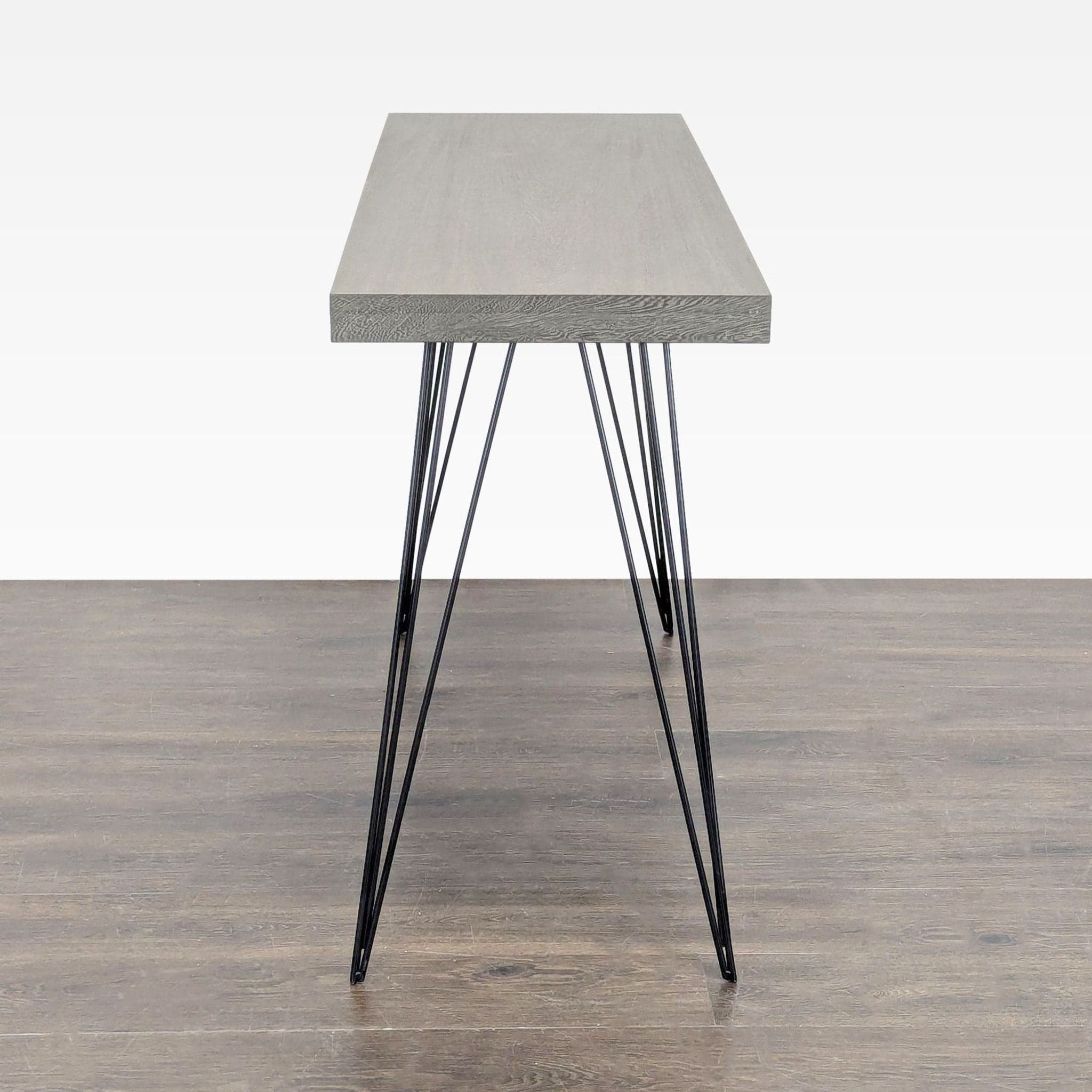 Wood Console Table with Metal Hairpin Legs - Thumbnail 6