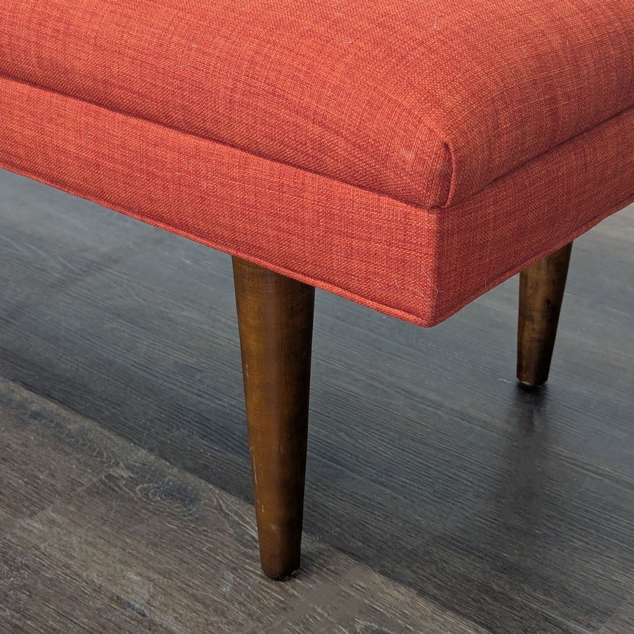 Mid-Century Style Wood Bench with Cushions - Thumbnail 4