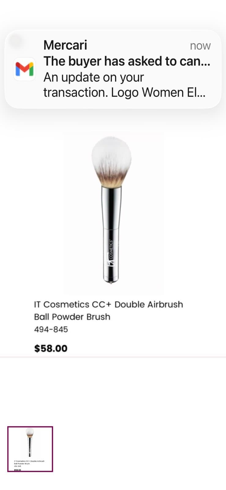 It Cosmetics double airbrush ball powder brush Gently Used - Thumbnail 2