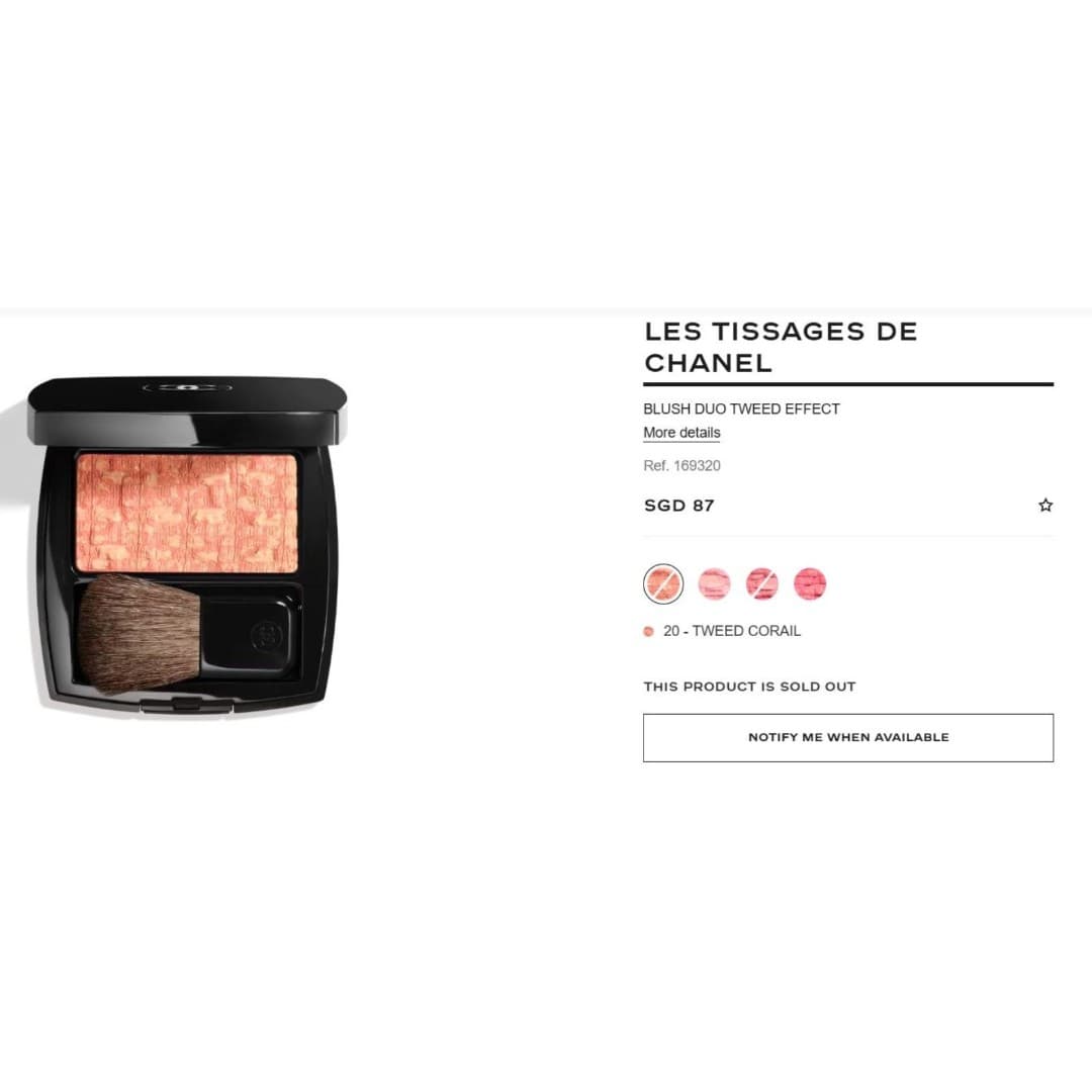 LES TISSAGES DE CHANEL BLUSH DUO TWEED EFFECT 20 - TWEED CORAIL - Thumbnail 3