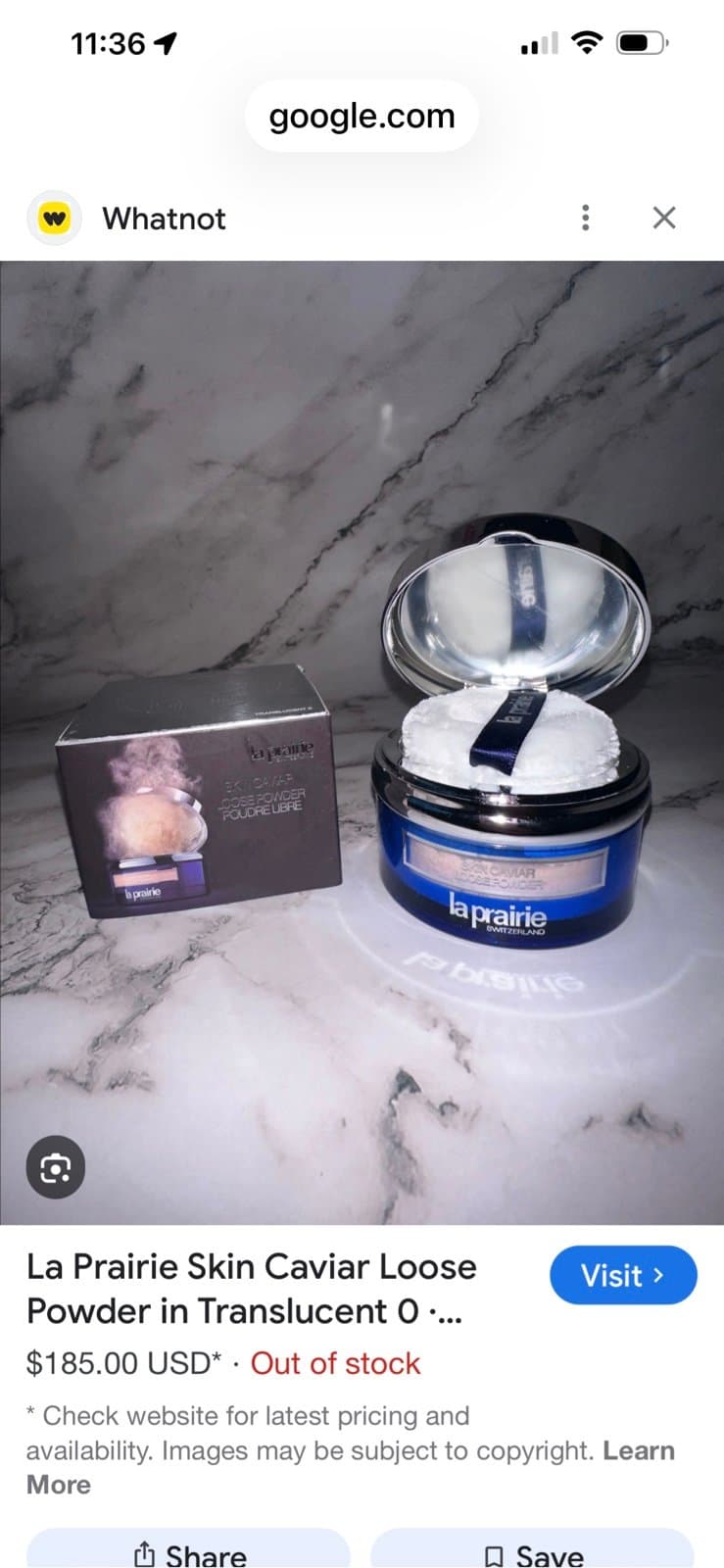 SKIN CAVIAR COMPLEXION LOOSE POWDER Caviar-infused powder in Translucent 1 NIB - Thumbnail 3