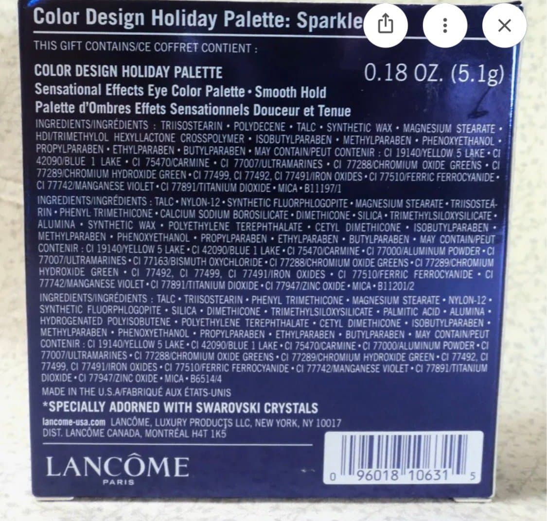 RARE Lancome Color Design Holiday Palette Sparkled - 6 Eye Shadows NIB - Thumbnail 3