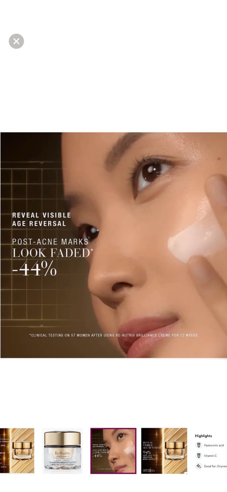 Estee Lauder Re Nutriv Ultimate Diamond Transformative Brilliance Soft Cream .5 - Thumbnail 4