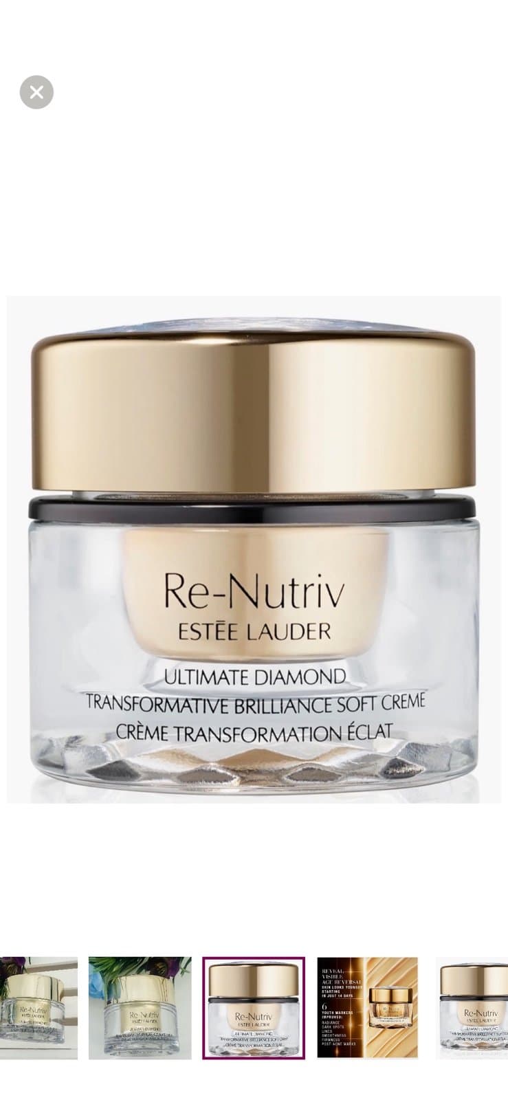 Estee Lauder Re Nutriv Ultimate Diamond Transformative Brilliance Soft Cream .5 - Thumbnail 2