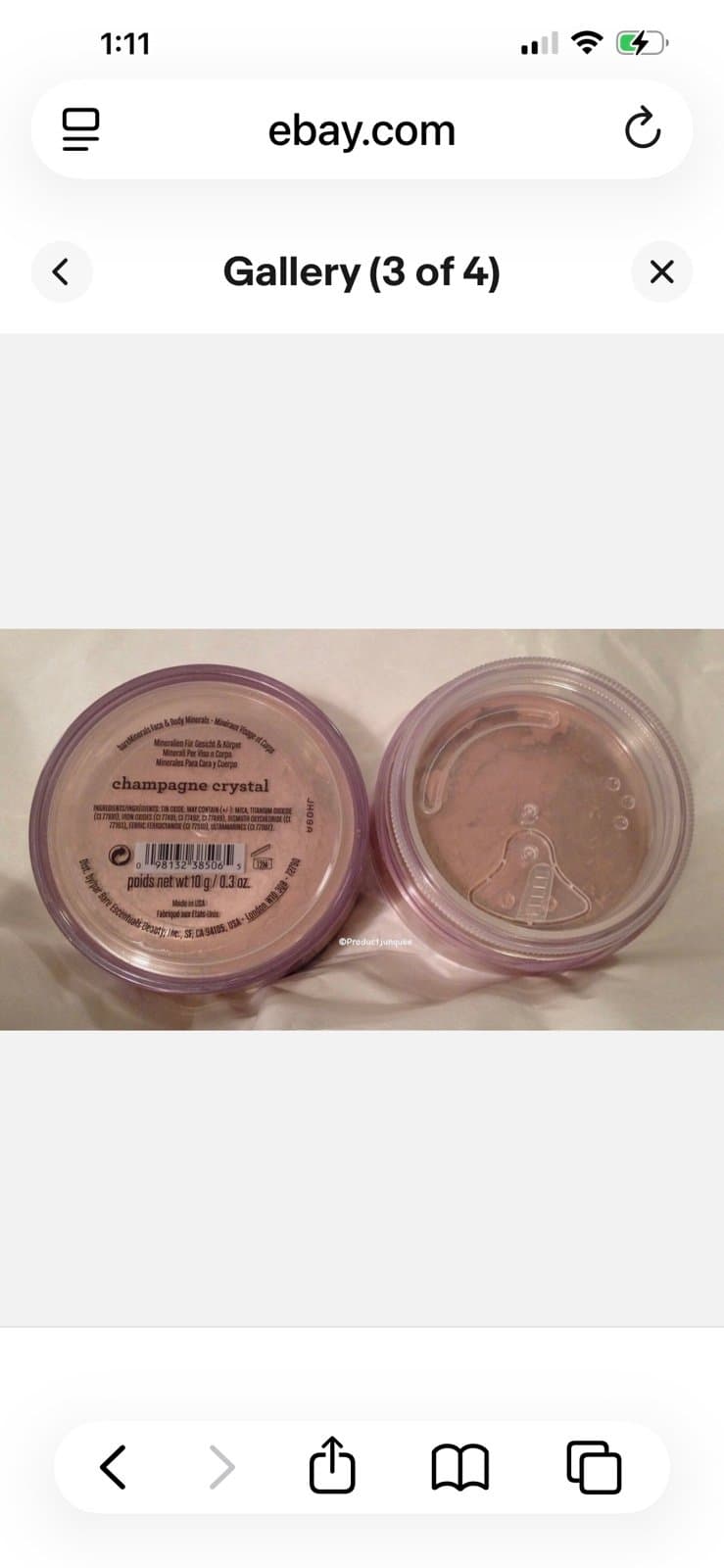 bareMinerals Face & Body Minerals ~ Champagne Crystal ~ Large 10g/0.3oz - Thumbnail 2