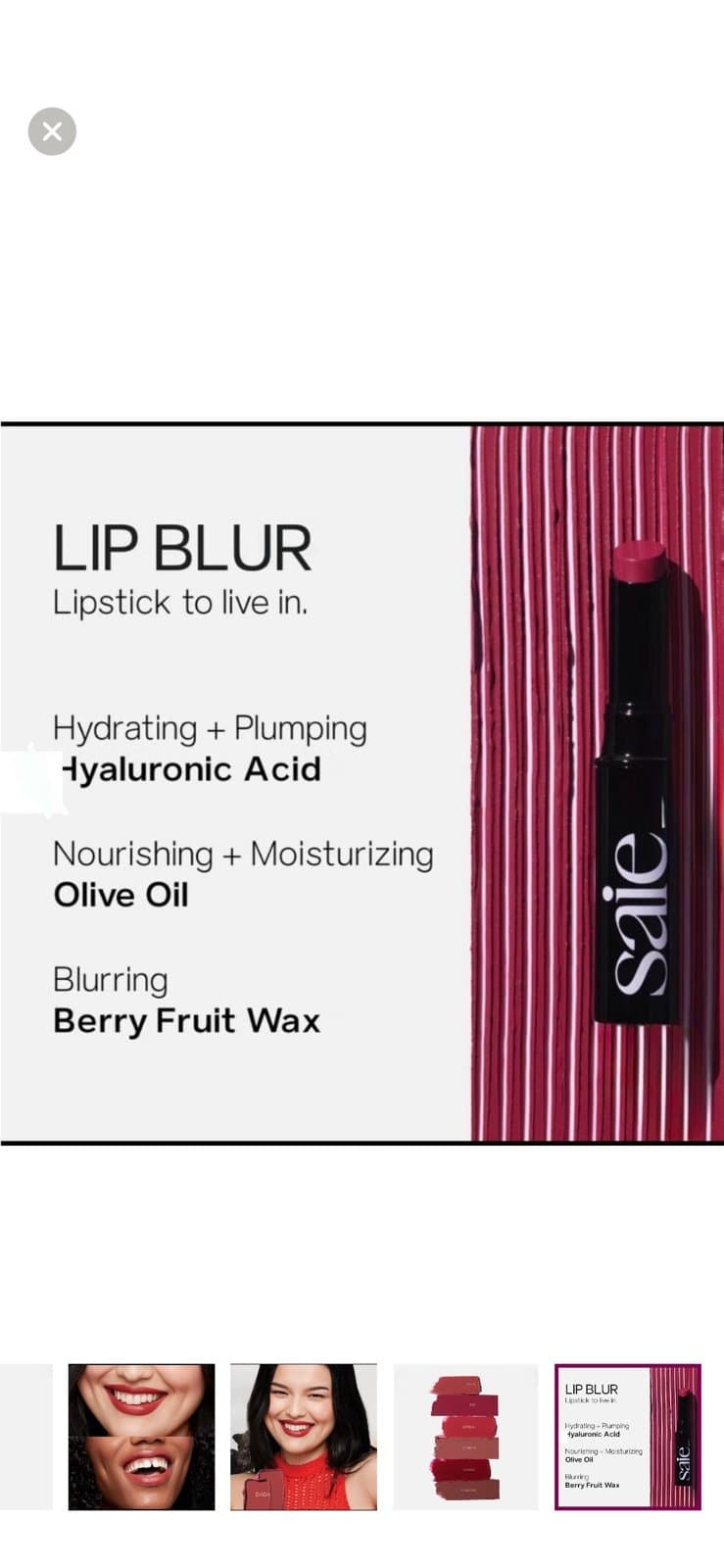 Saie Lip Blur Matte Blurring Lipstick in Dada NEW - Thumbnail 4