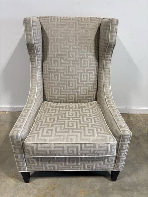 CBS Lee Jofa Greek Key Wingback Chair - Image 1