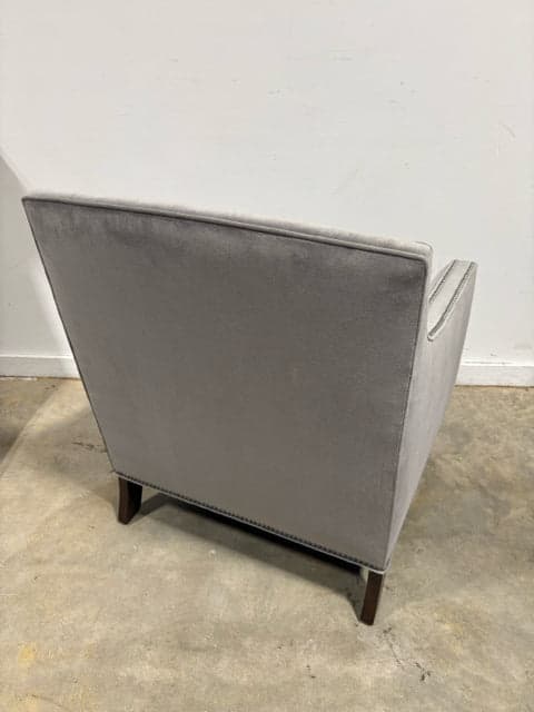CBS Furniture Slate Velvet Chair With Silver Nailheads - Thumbnail 3